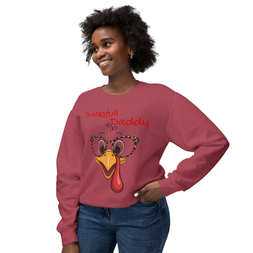 Thanksgiving Turkey 'Thankstfull Daddy' Crewneck Sweatshirt Fall T-Shirts and Sweatshirts Collection