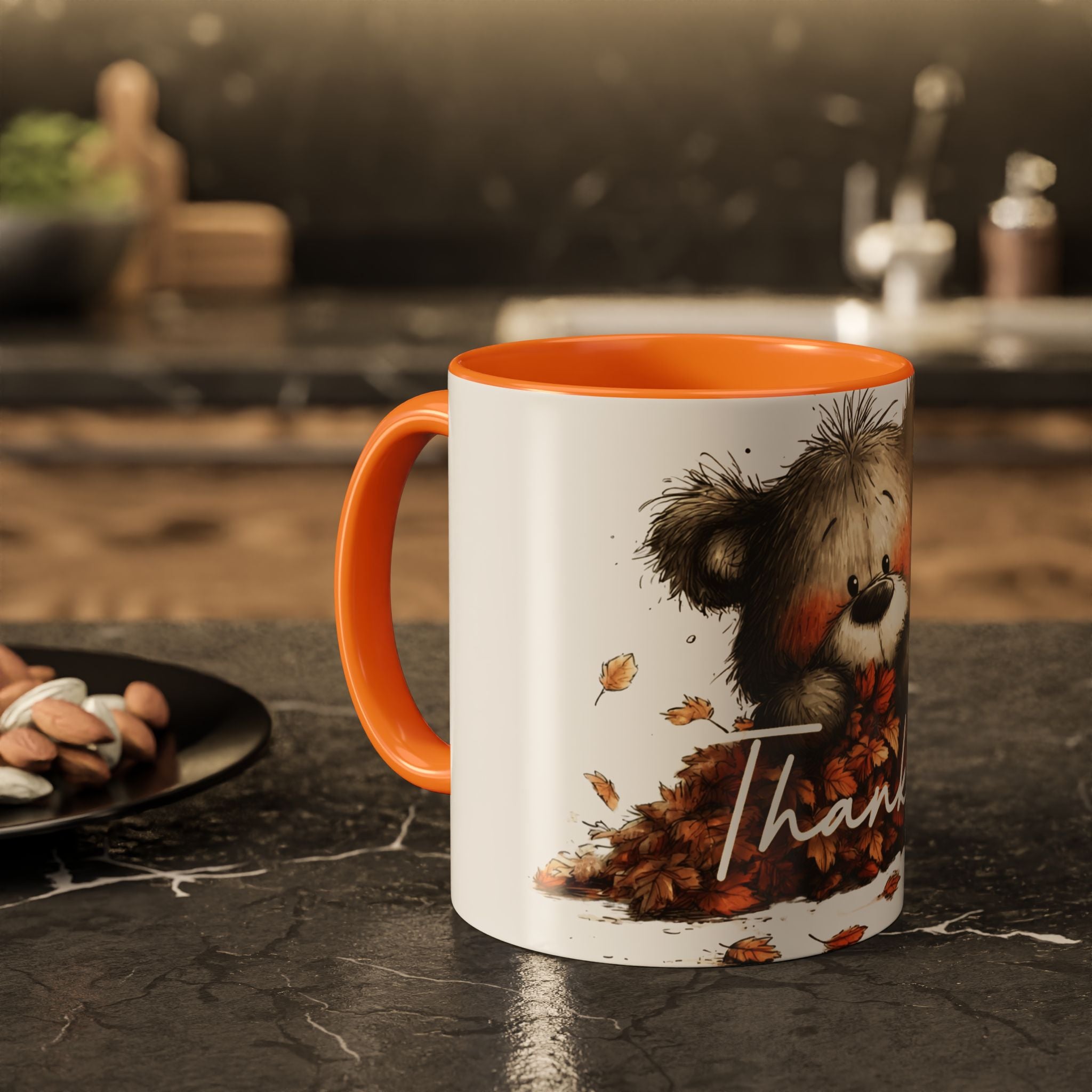 Thankful Bear Autumn Mug — Cute Fall Coffee Cup (11oz, 15oz)