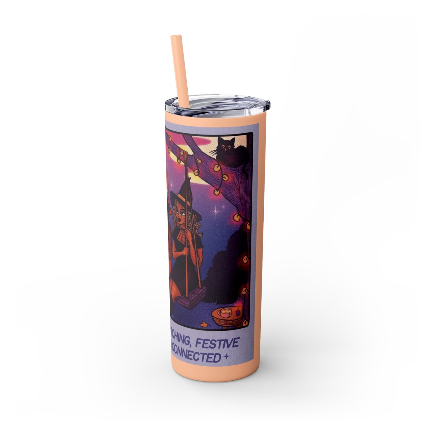 🎁 Spooky season gifts Enchanting Libra Skinny Tumbler with Straw | 20oz | Perfect for Halloween, Witchy Vibes, Astrology Lovers, Gift Idea, Custom Beverage Holder
