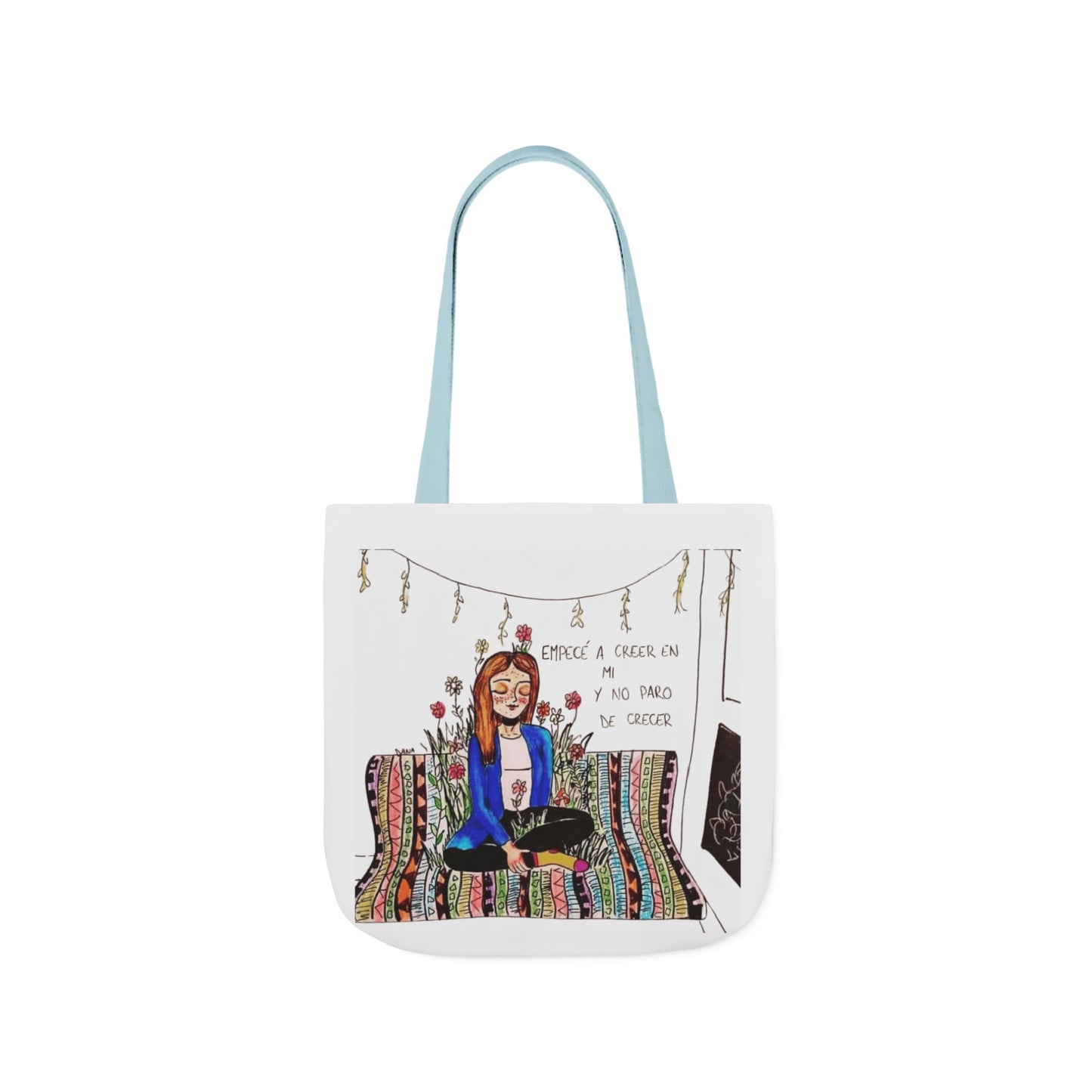 Lleva inspiración contigo a donde vayas Bohemian Style Canvas Tote Bag, Inspirational Art, Ideal for Gifts, Eco-Friendly Shopping, Beach Days, Travel Adventures