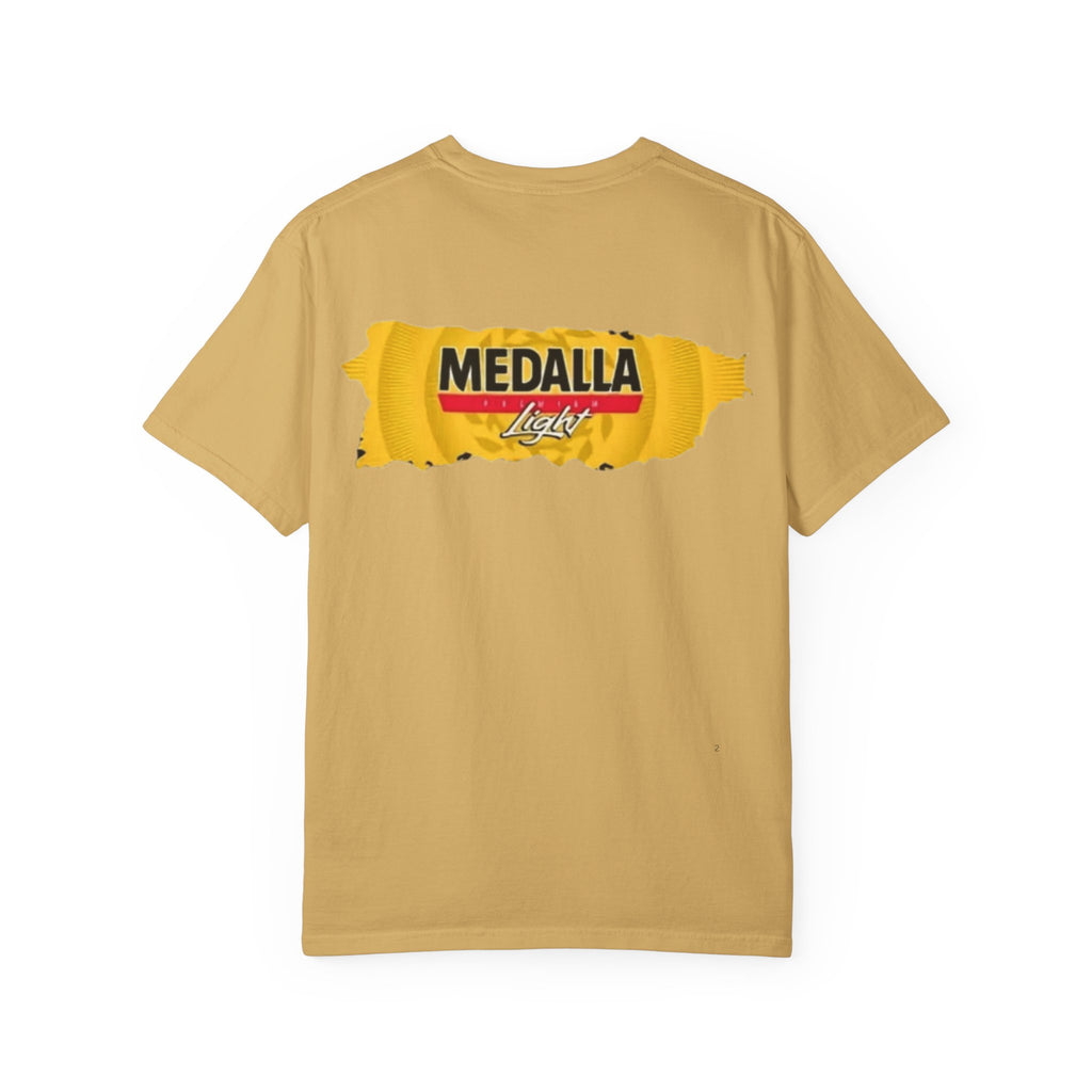 Medalla Light Puerto Rican Beer T-Shirt Coqui Frog Mascot Six-Pack Graphic Tee Puerto Rico’s Navidades