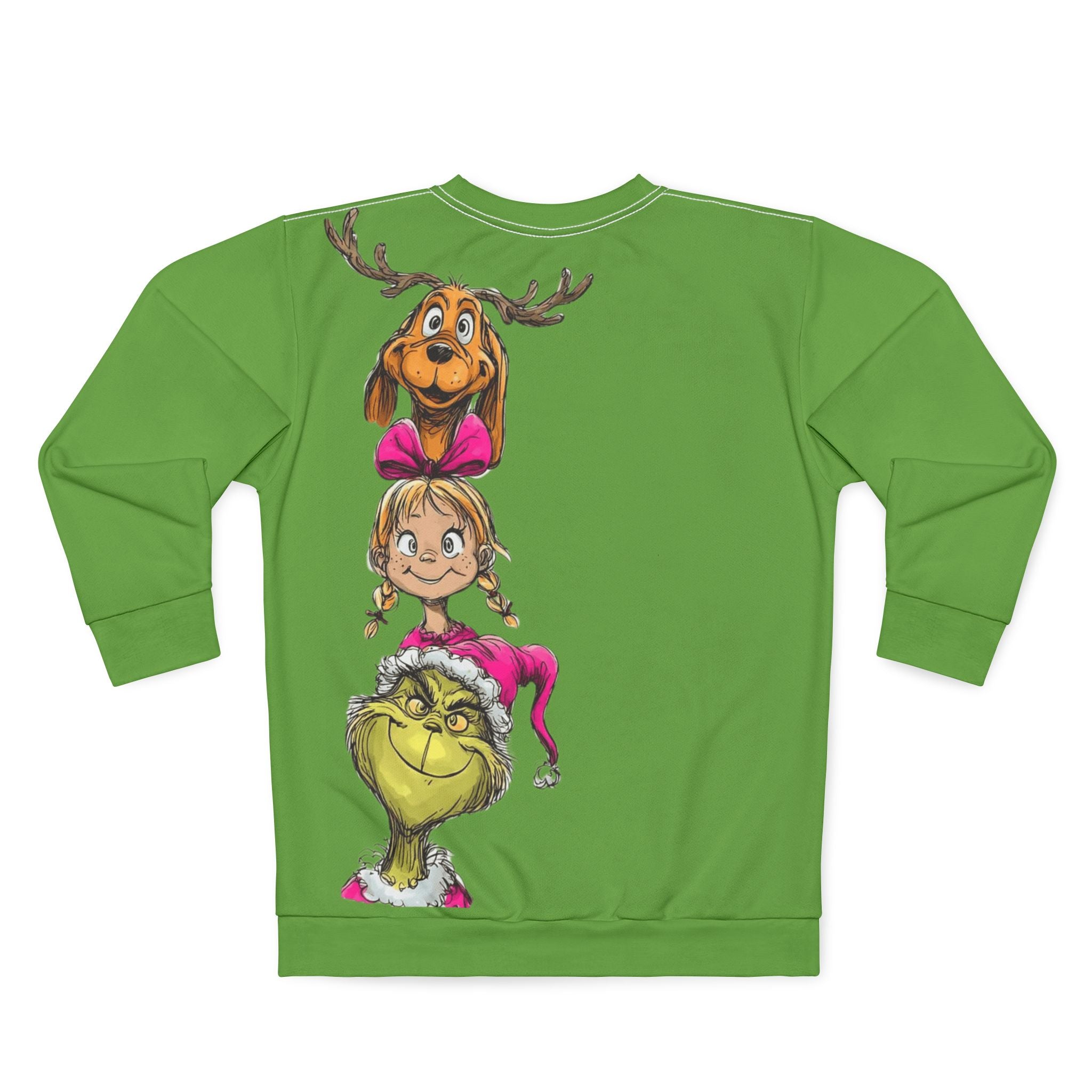 Grinch Family Stack Sweatshirt  Funny Holiday Christmas Crewneck