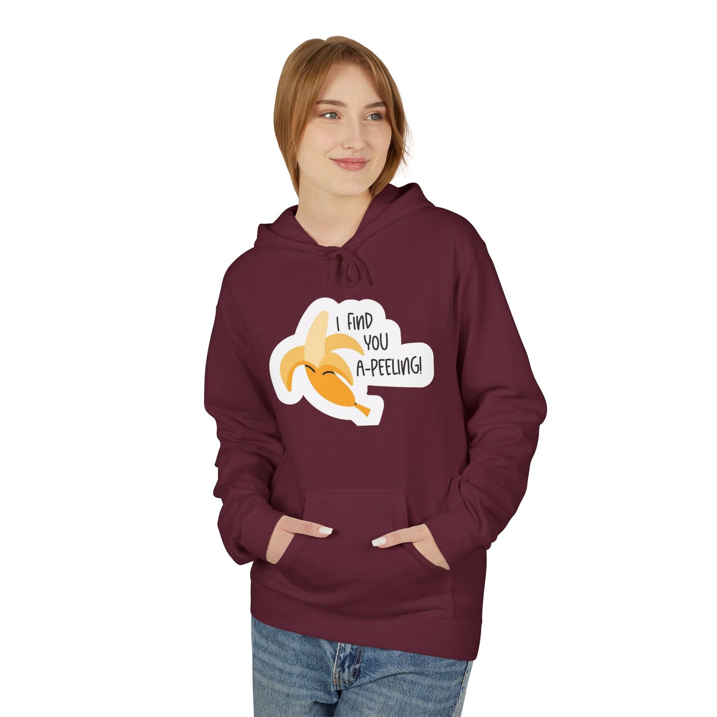 Peeling Banana Hoodie  "I Found You (Peeling)" Cute Fruit Pun Pullover