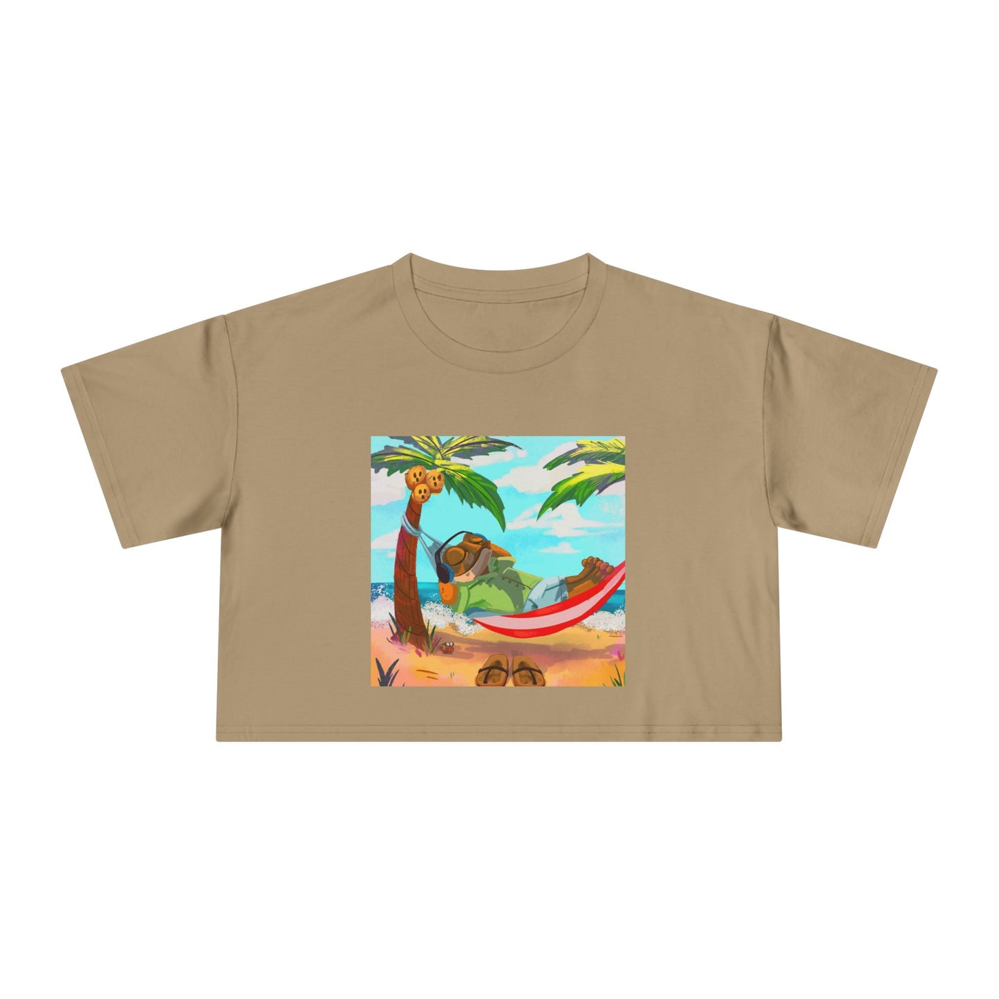 Boriqua T-Shirt Tropical Paradise Crop Tee - Chill Vibes, Women's Casual Top, Summer Style, Beachwear, Vacation Shirt