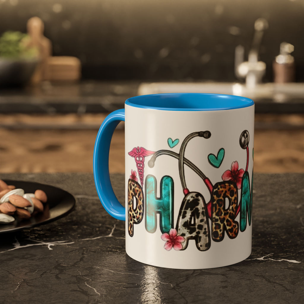 Pharmacy Nurse Coffee Mug — Cute Leopard & Teal Medical Design (11oz/15oz)Christmas mug for all healthcare heroes