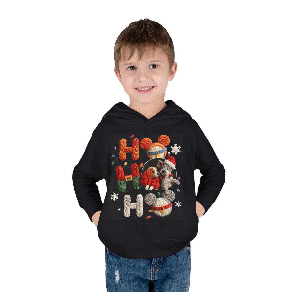 Toddler Hoodie "Ho Ho Ho" Festive Raccoon Christmas Pullover