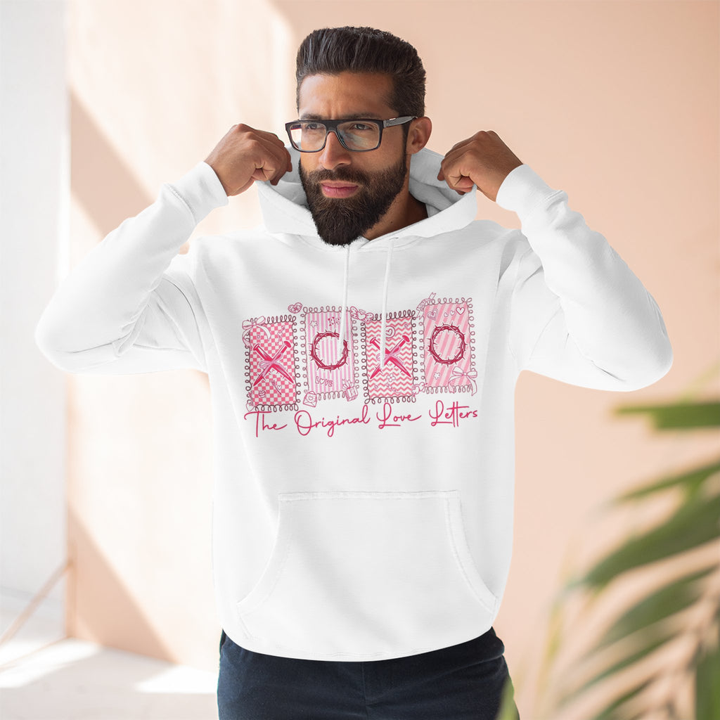 Hoodie  Pink XOXO Three Panel Love Letters Fleece Hoodie