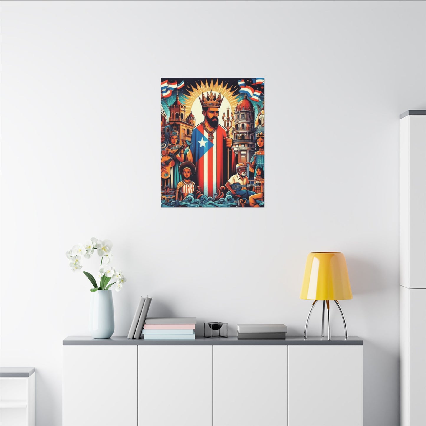 Vibrant Puerto Rican Art Canvas, Cultural Wall Decor, Celebration Decor, Unique Gift, Home Accent, Multi-Size
