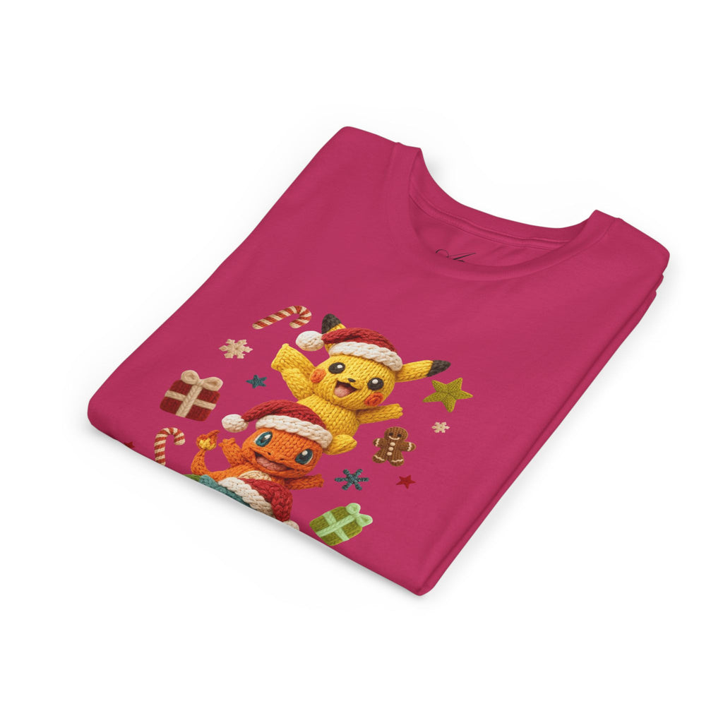 Kids Holiday Tee  Cute Stacked cartoon Characters Christmas Design