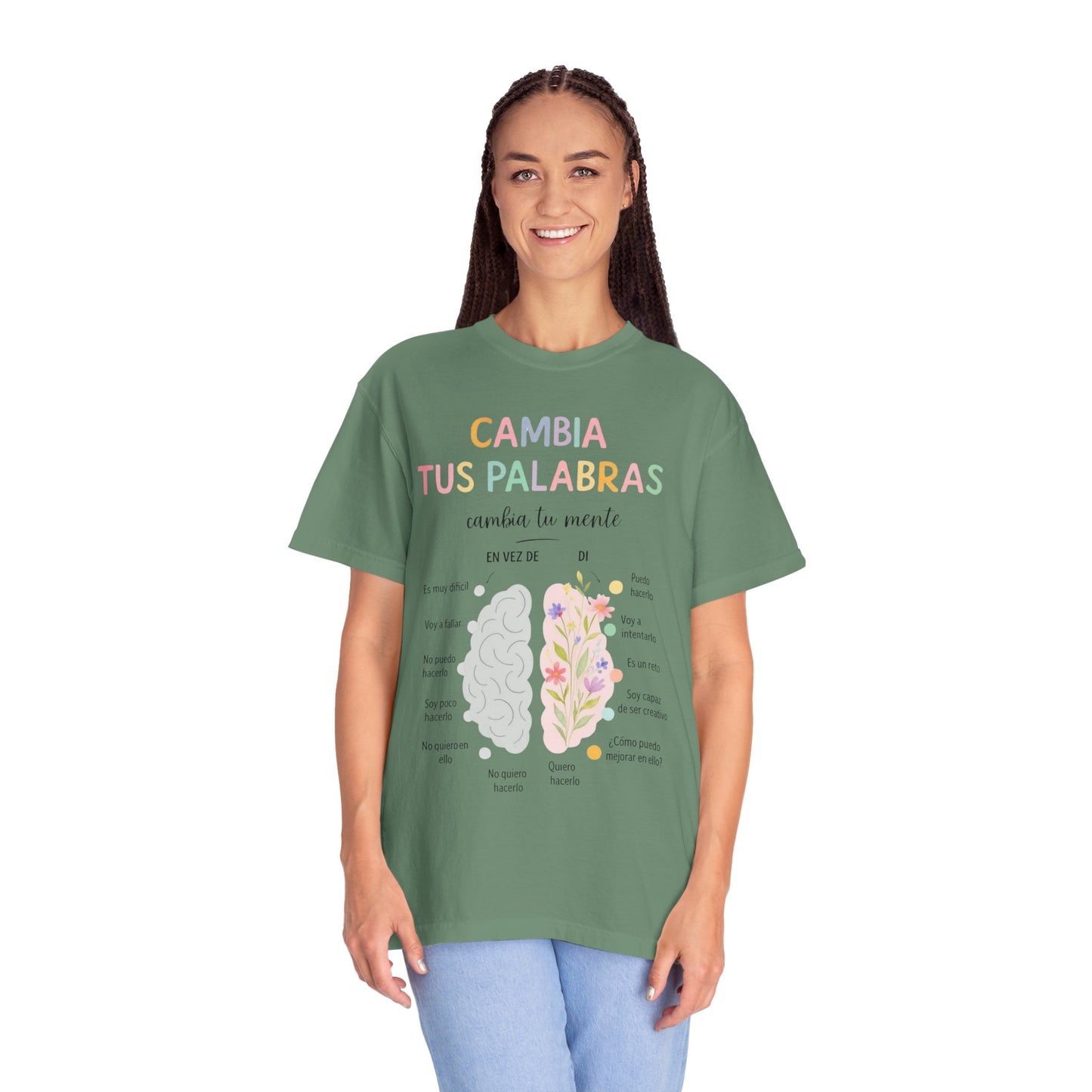 Cambia Tus Palabras Floral Positivity T-Shirt