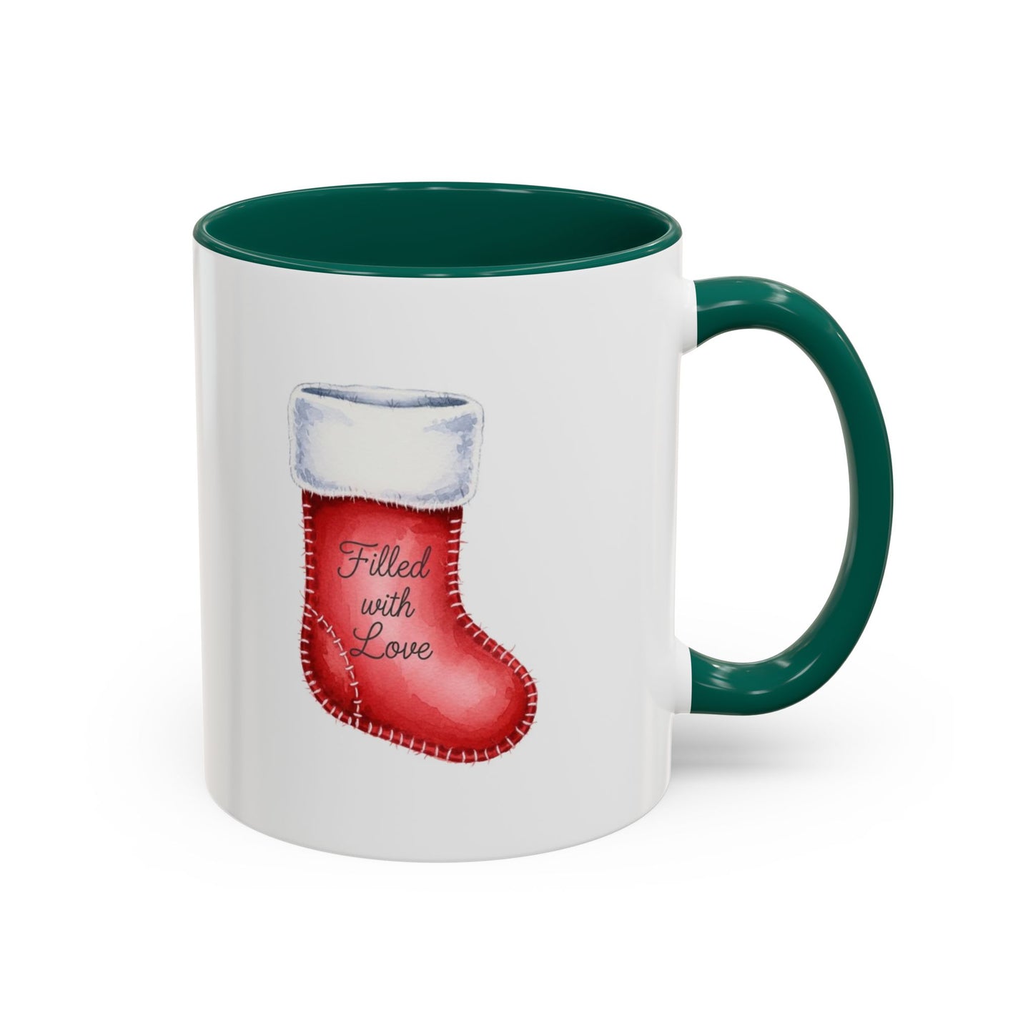 Holiday Mugs Christmas Gift Ideas Hot Cocoa & Coffee Cup Designs Filled with Love - Colorful 11oz & 15oz