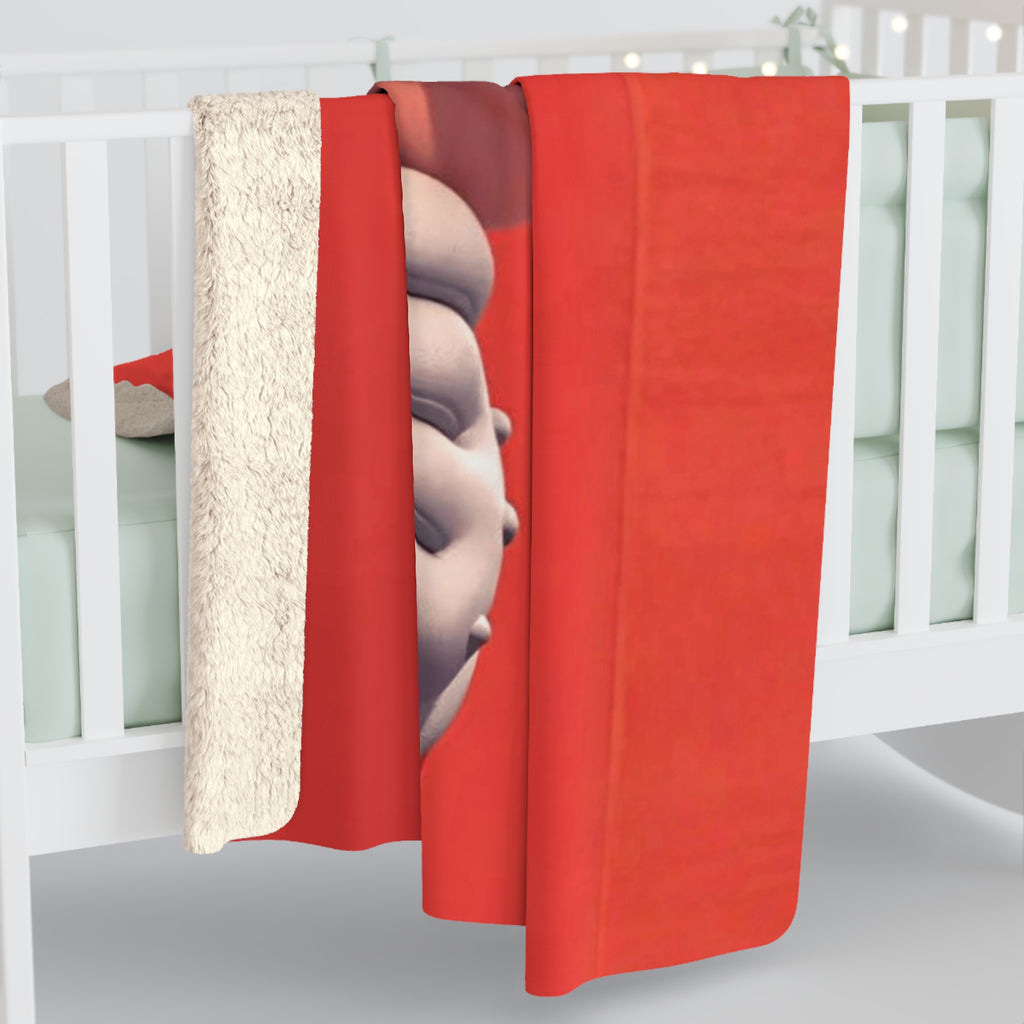 Mario Peeking Sherpa Blanket - Soft Red Fleece Throw