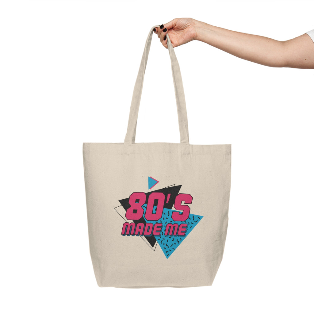 80's Made Me Tote Bag, Retro Canvas Shopper, Gift for Nostalgic Friends, Beach Bag, Grocery Tote, Perfect for 80s Parties - Metamorphosis Creations
