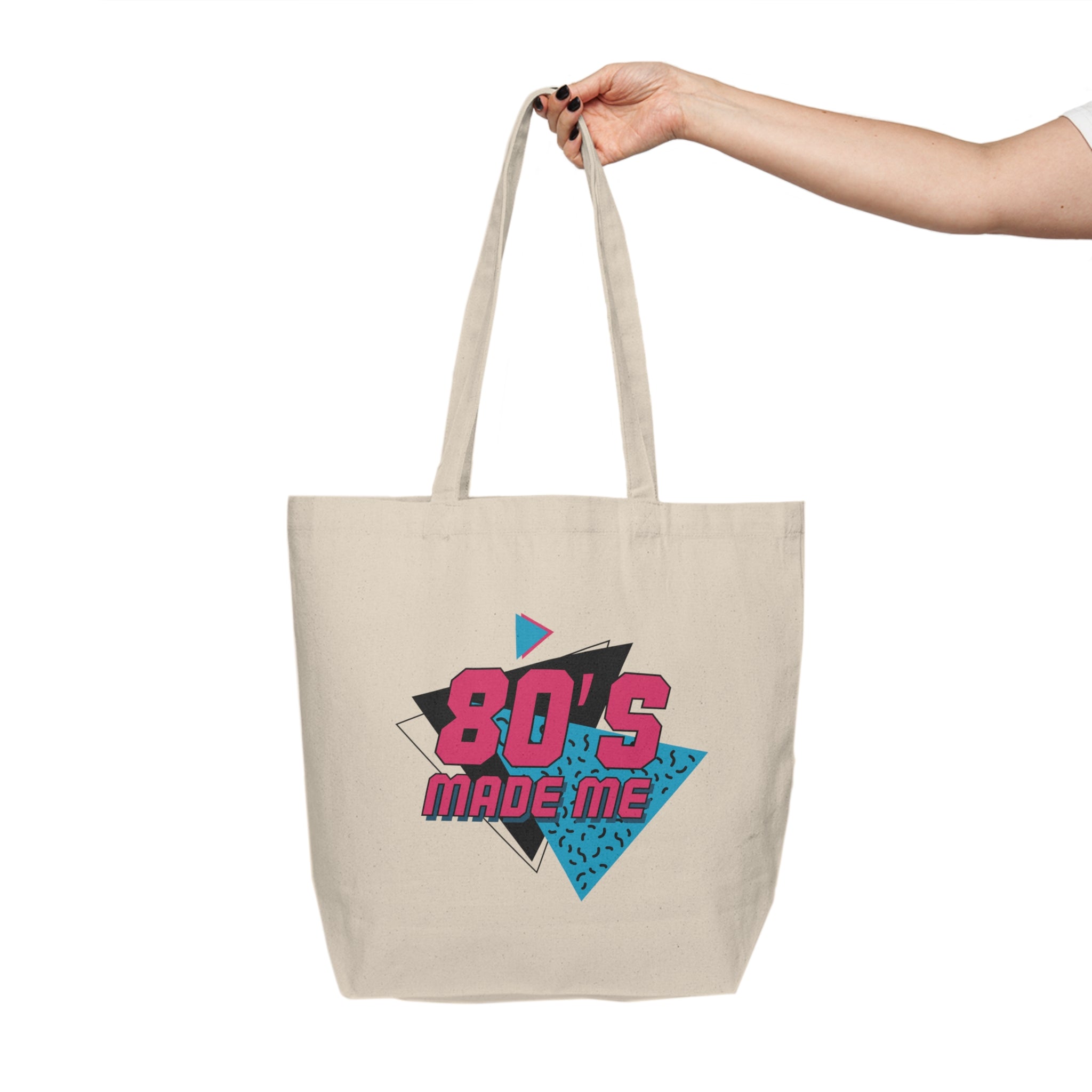 80's Made Me Tote Bag, Retro Canvas Shopper, Gift for Nostalgic Friends, Beach Bag, Grocery Tote, Perfect for 80s Parties - Metamorphosis Creations