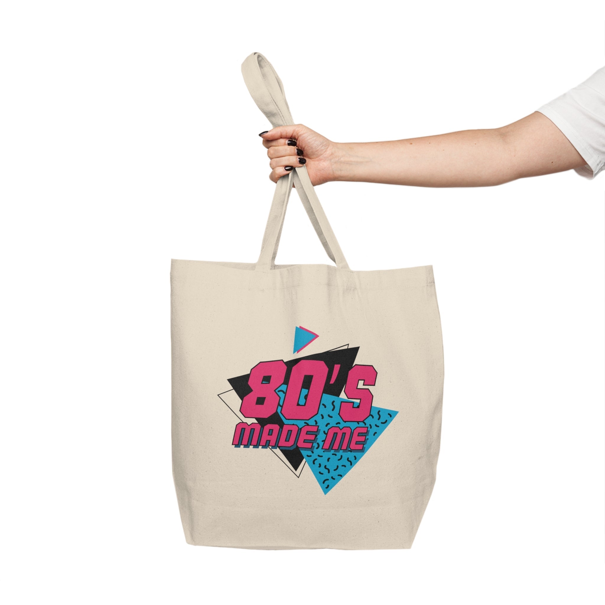 80's Made Me Tote Bag, Retro Canvas Shopper, Gift for Nostalgic Friends, Beach Bag, Grocery Tote, Perfect for 80s Parties - Metamorphosis Creations