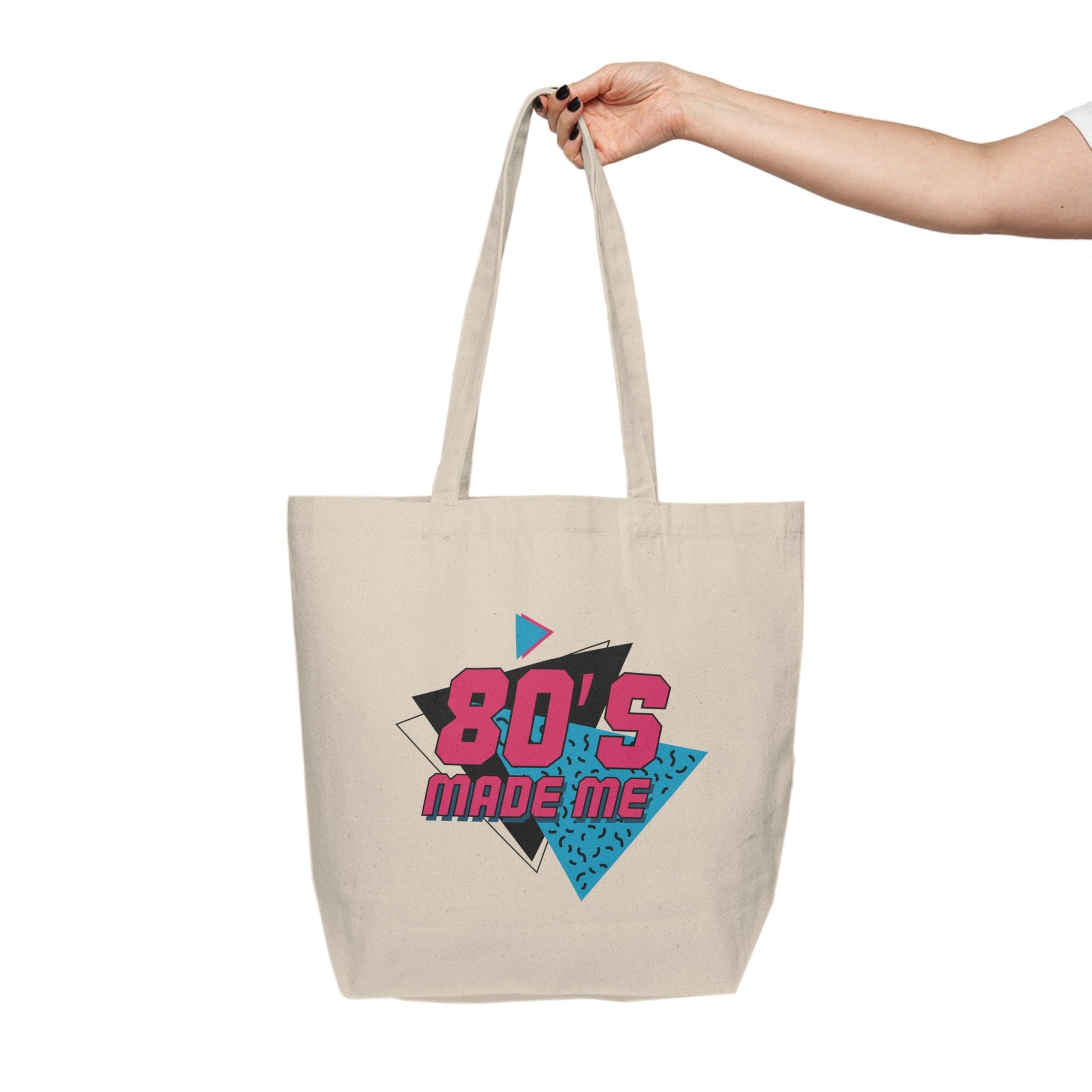 80's Made Me Tote Bag, Retro Canvas Shopper, Gift for Nostalgic Friends, Beach Bag, Grocery Tote, Perfect for 80s Parties - Metamorphosis Creations