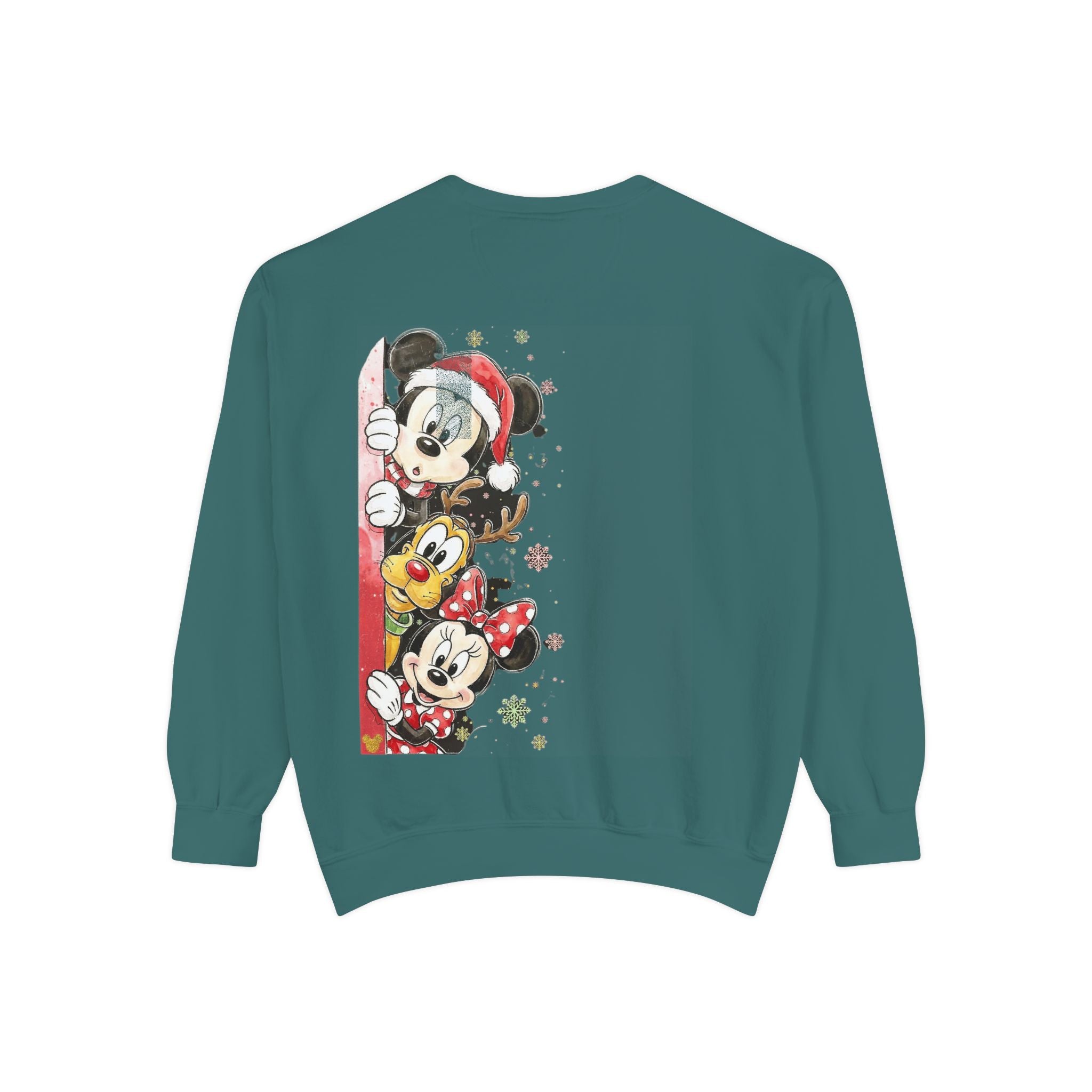 Christmas Disney Characters Sweatshirt  Mickey, Minnie & Pluto Holiday Crew Cartoon Christmas T-shirts and Sweaters