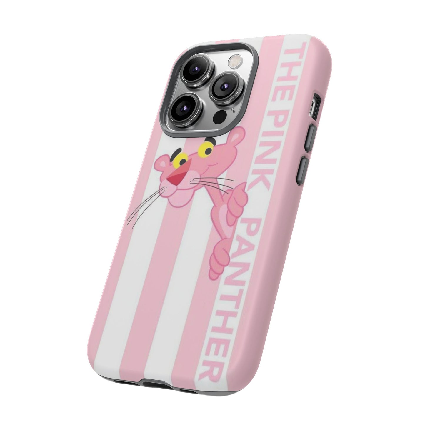 Pink Panther Tough Case Retro Striped Phone Case with "The Pink Panther" Design