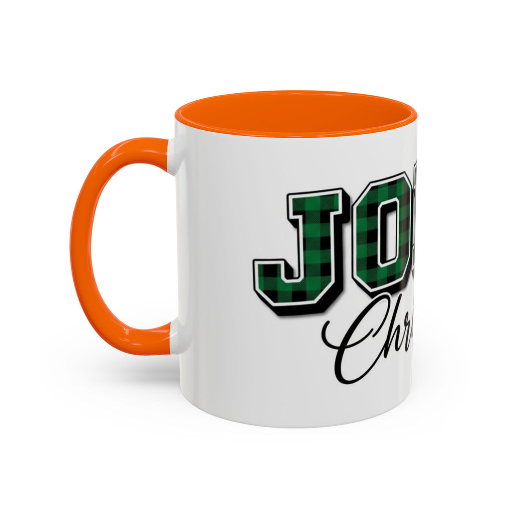 Holly Christmas Accent Coffee Mug — Green Plaid Holiday Gift (11/15oz)