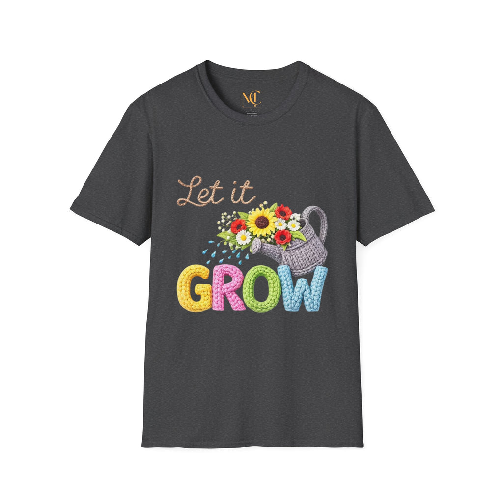 Let It Grow T-Shirt — Floral Watering Can Garden Tee