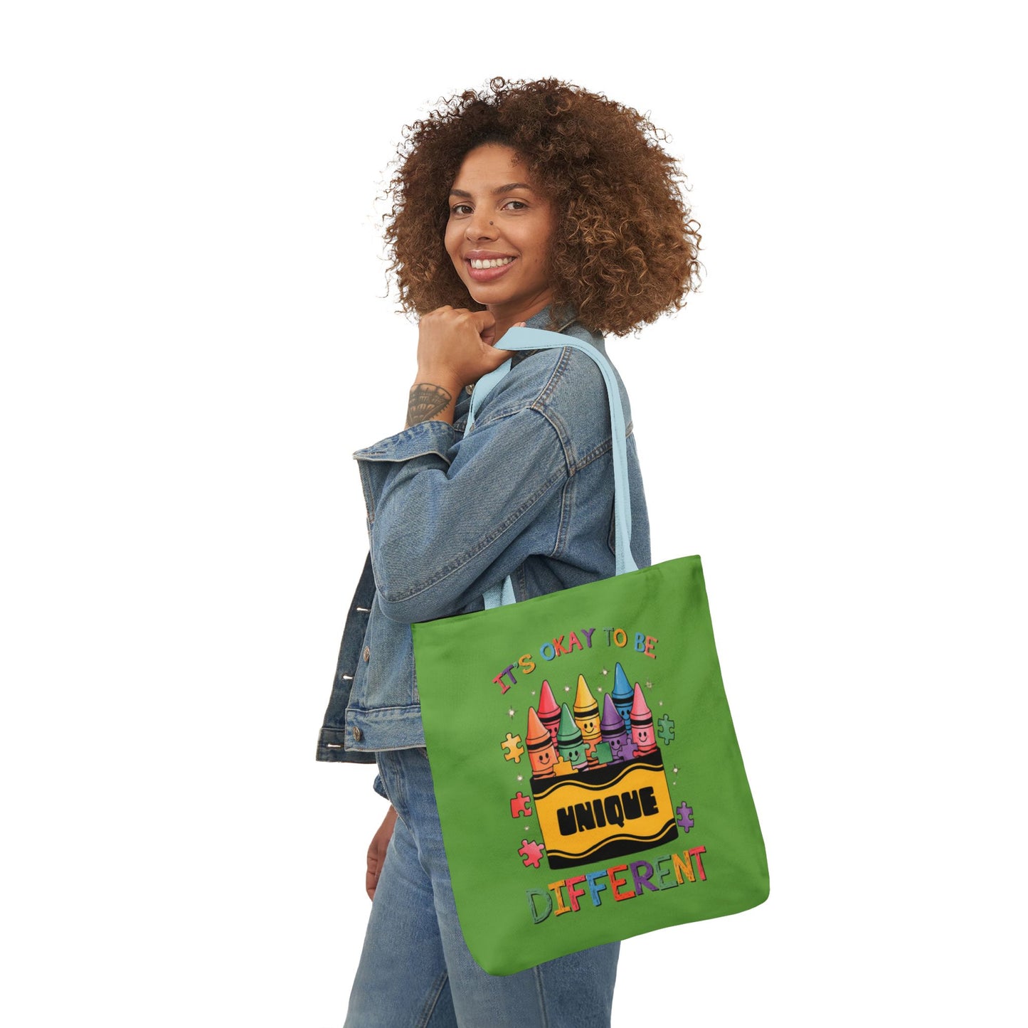 Autism Awareness & Pride Collection Unique Canvas Tote Bag with Colorful Castle Design