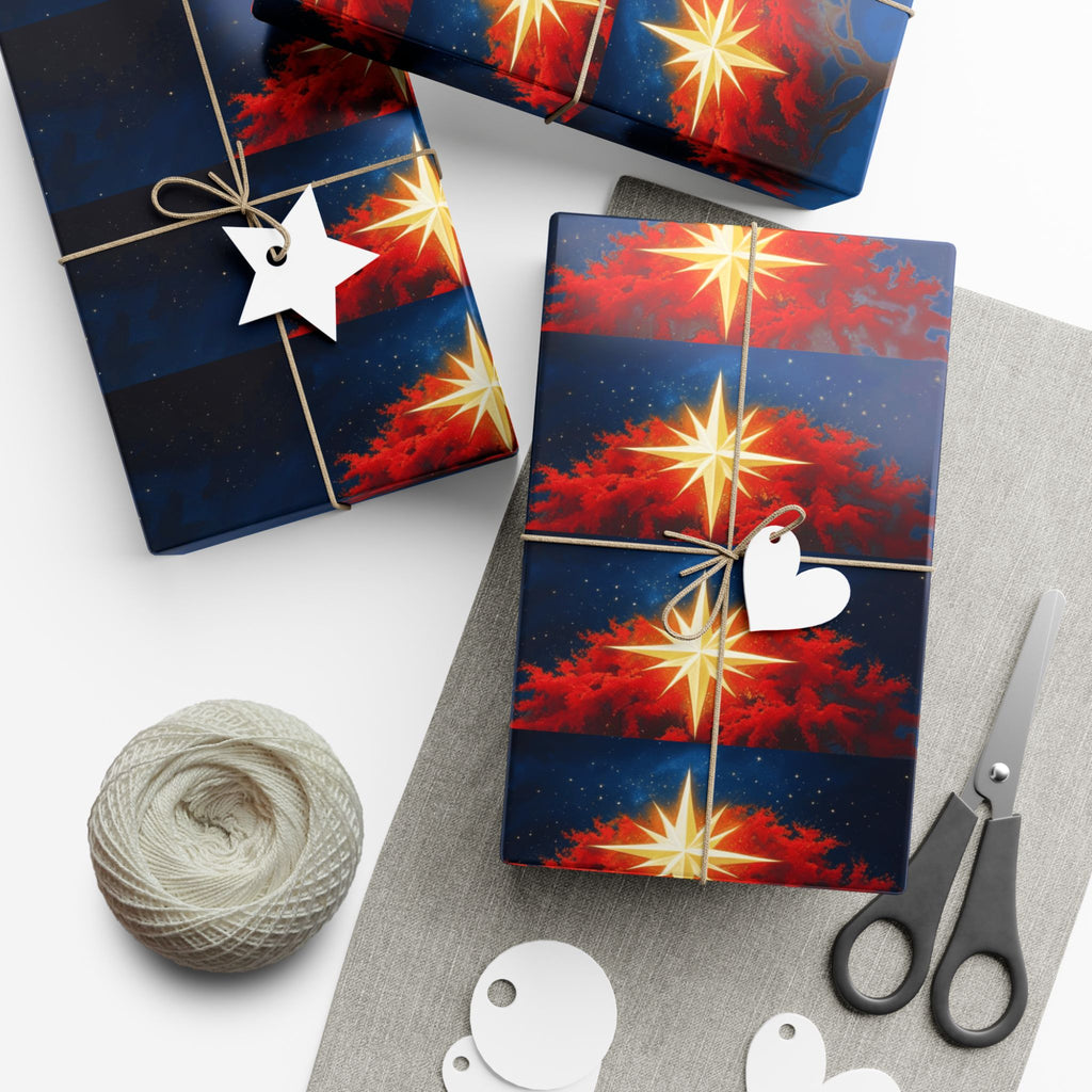 Christmas Star Gift Wrap Paper Puerto Rico Wrapping Paper Cultural Gift Wrap | Boricua Heritage Design | Holiday & Celebration Gift Packaging