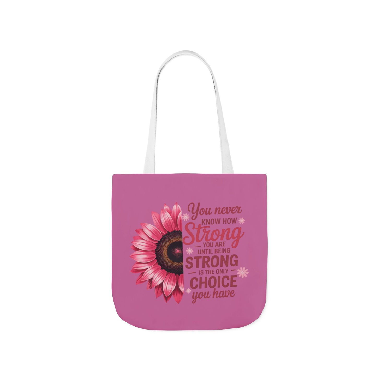Cancer Survivor Hope Collection Inspirational Canvas Tote Bag with Floral Design