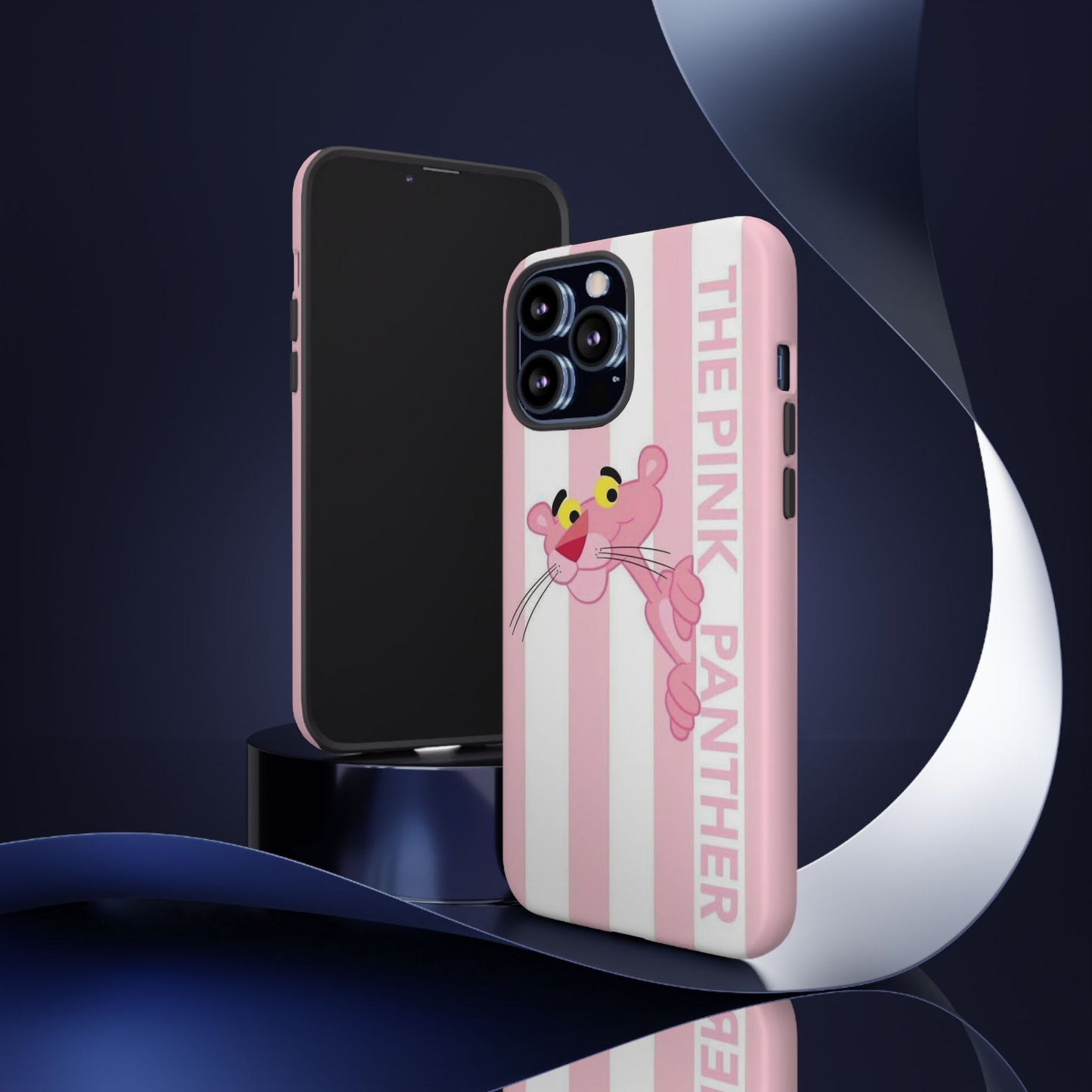 Pink Panther Tough Case Retro Striped Phone Case with "The Pink Panther" Design