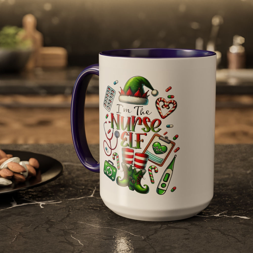 Nurse Elf Coffee Mug — Christmas Medical Holiday Gift (11oz & 15oz) Medical Christmas Mug