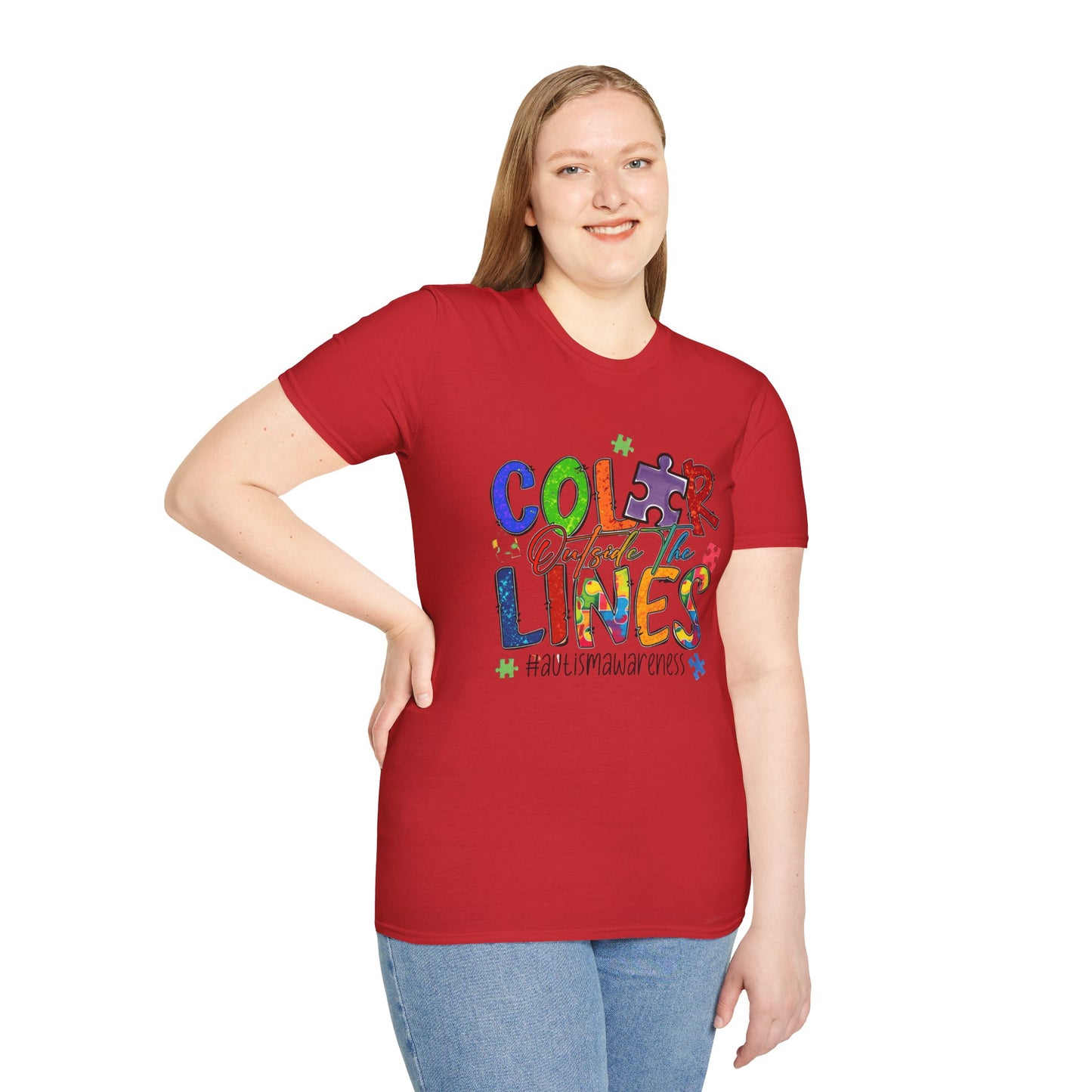 Color Outside the Lines Unisex T-Shirt for Autism Awareness