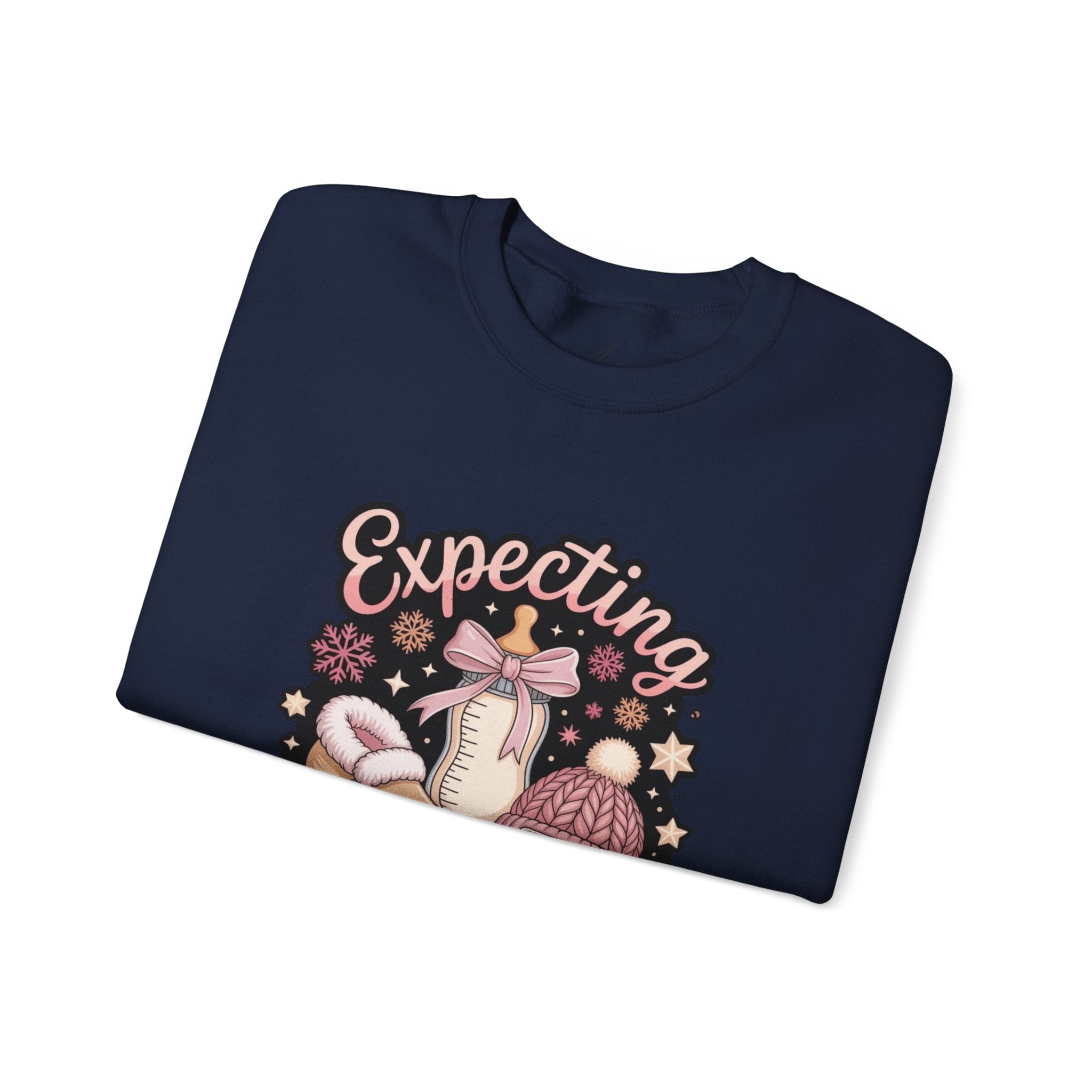 Expecting Season Sweatshirt  Cute Pregnancy Announcement Pullover Cartoon Christmas T-shirts and Sweaters