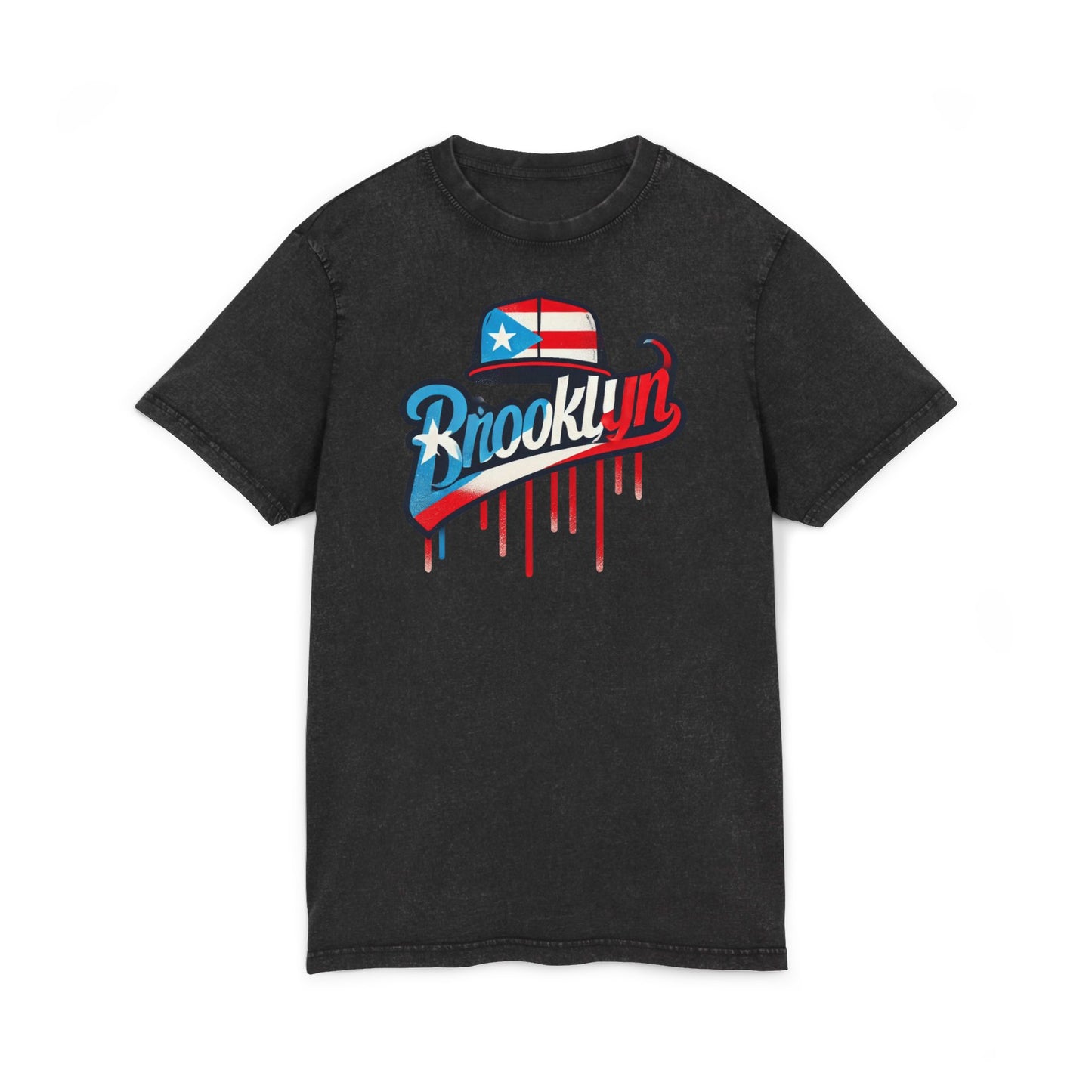 Vintage Brooklyn Acid Washed Tee, Retro Graphic Top, Streetwear Style, Casual Everyday Wear, Independence Day Gift, Urban Fashion