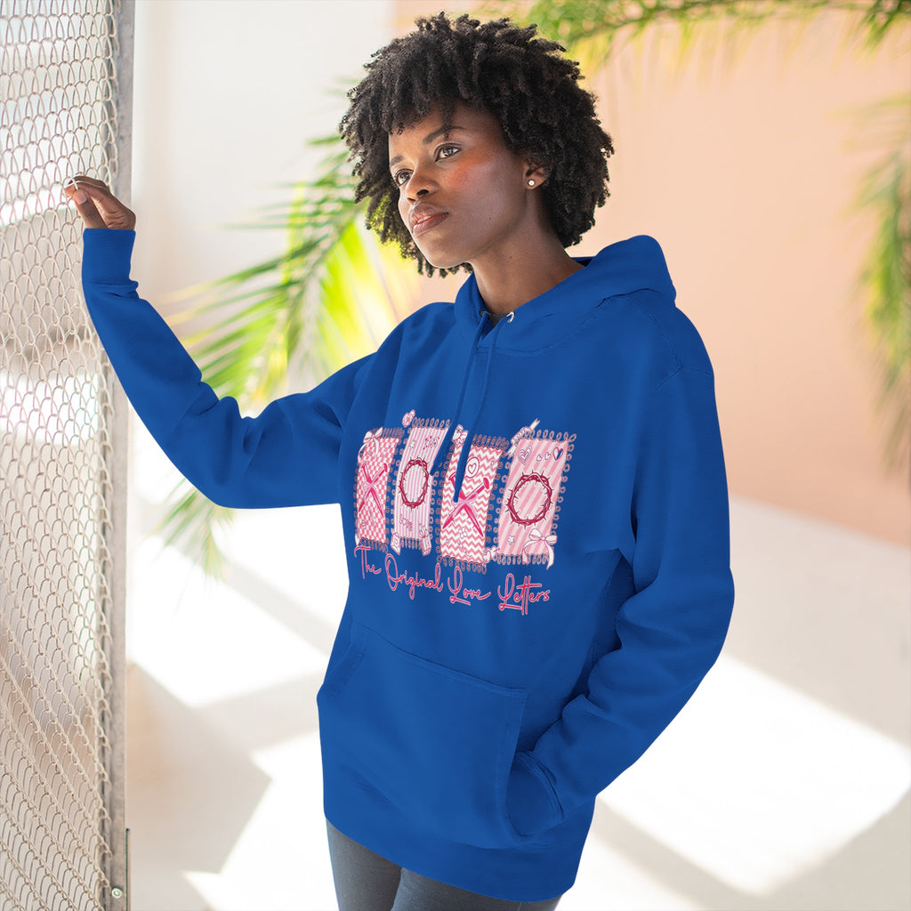 Hoodie  Pink XOXO Three Panel Love Letters Fleece Hoodie
