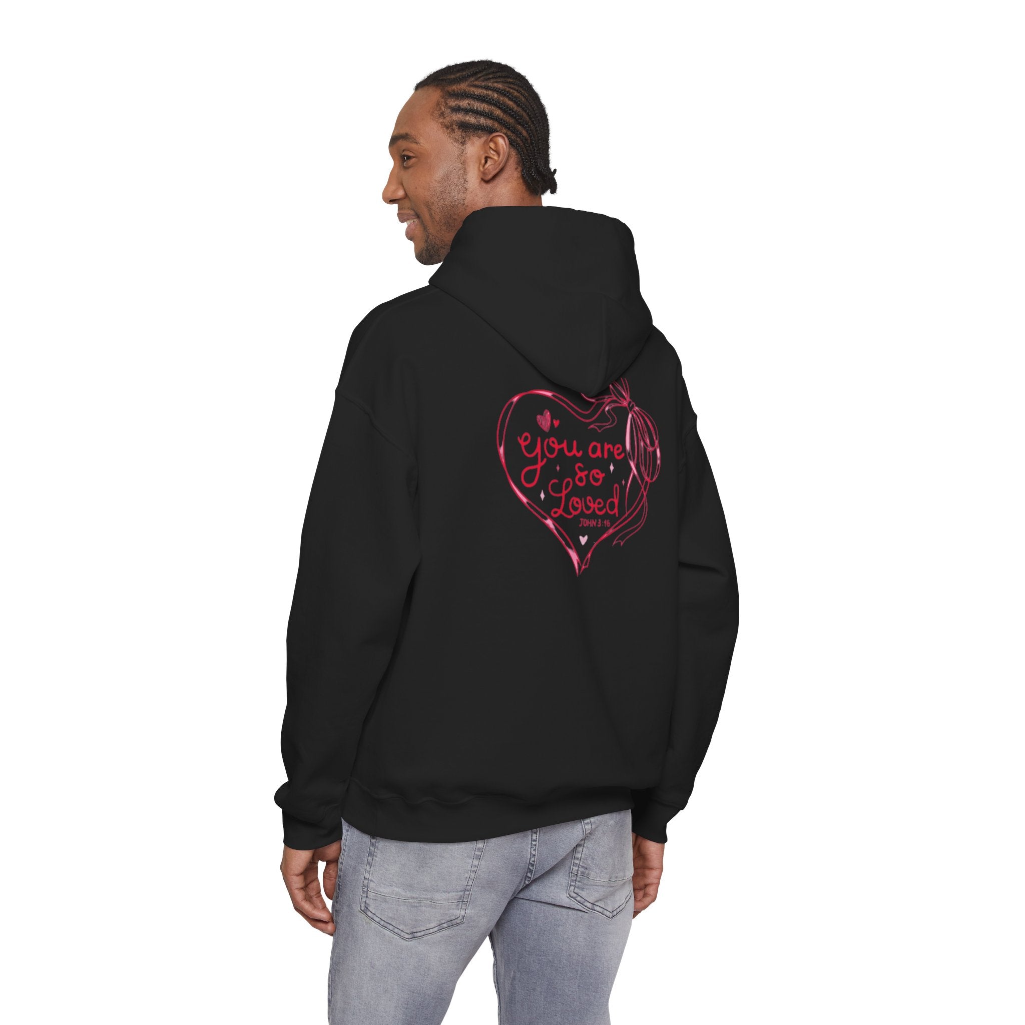 You Are So Loved Hoodie Heart Full” Heart Ribbon Comfort Sweatshirt