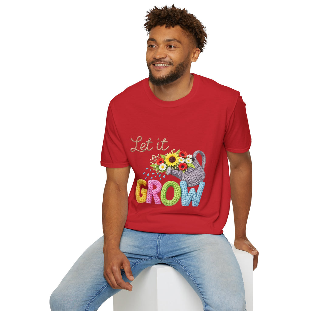 Let It Grow T-Shirt — Floral Watering Can Garden Tee
