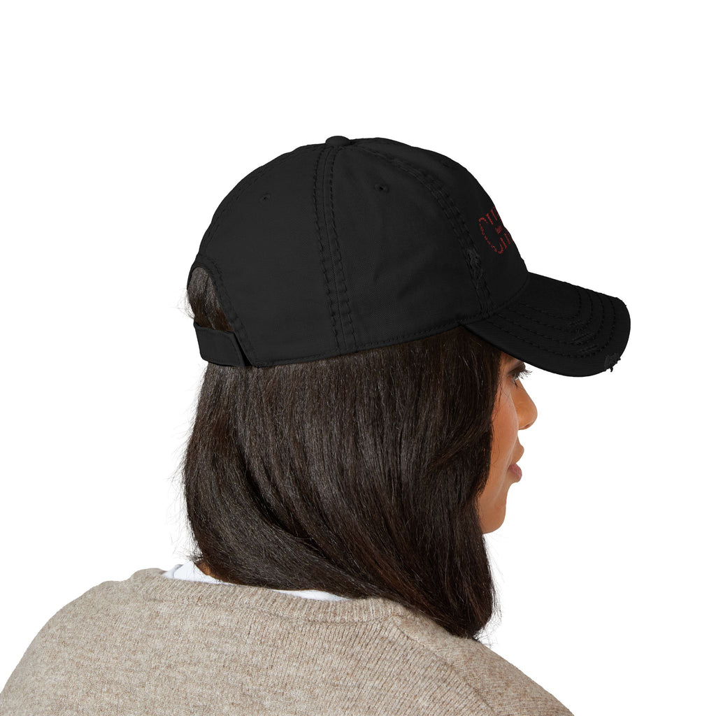 Distressed Embroidered 'CHRIST' Dad Hat — Vintage Christian Baseball Cap