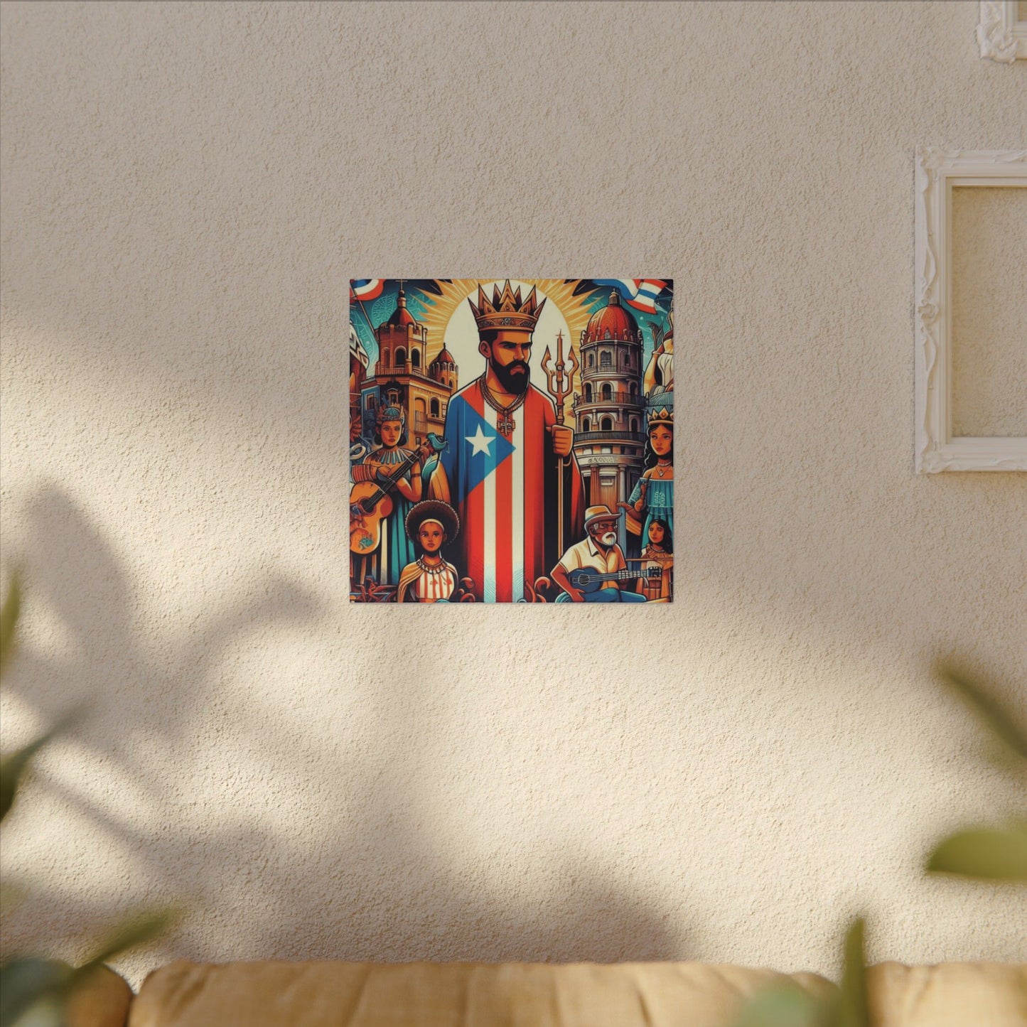 Vibrant Puerto Rican Art Canvas, Cultural Wall Decor, Celebration Decor, Unique Gift, Home Accent, Multi-Size