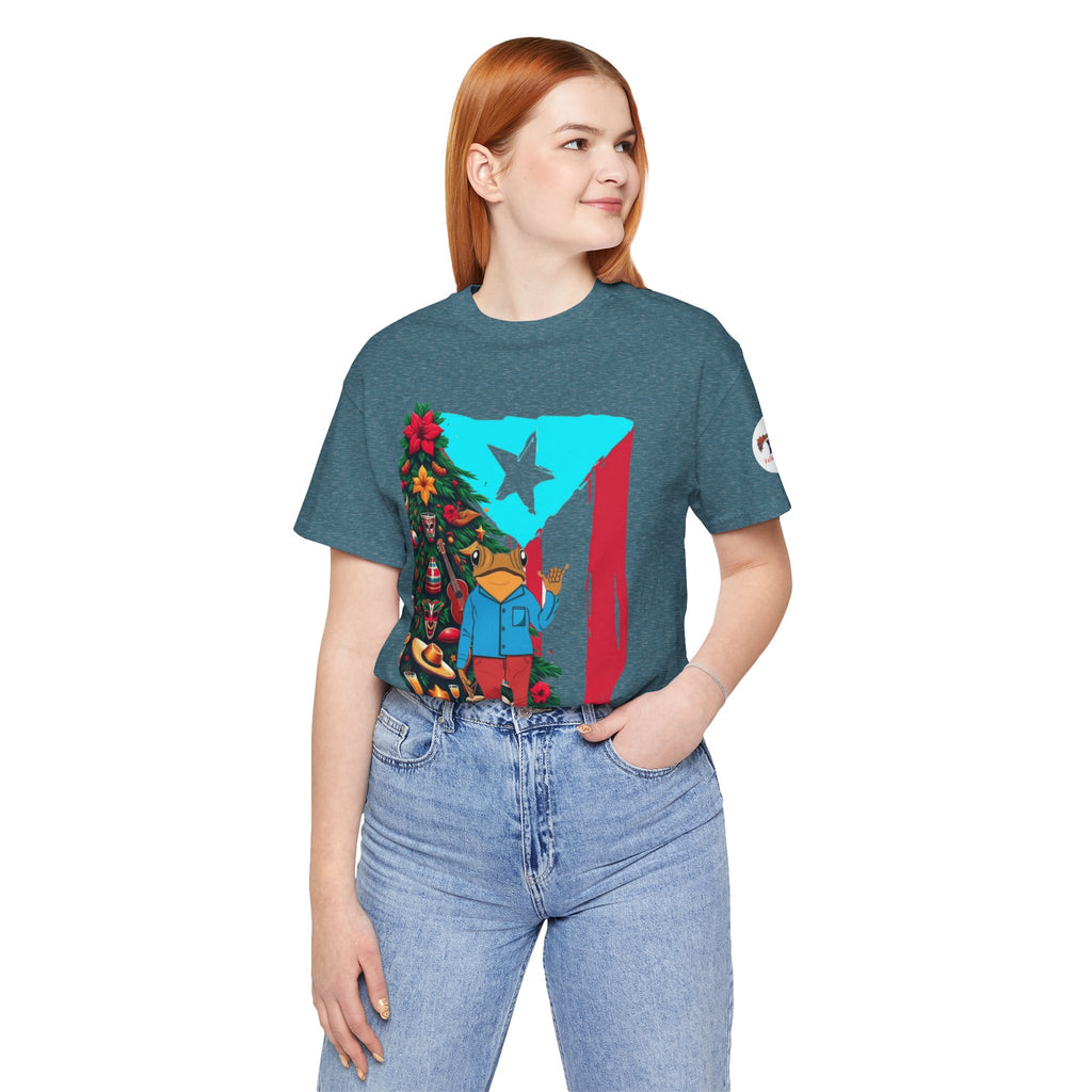 Puerto Rico Holiday T-Shirt  Coquí by Christmas Tree Graphic Puerto Rico’s Navidades