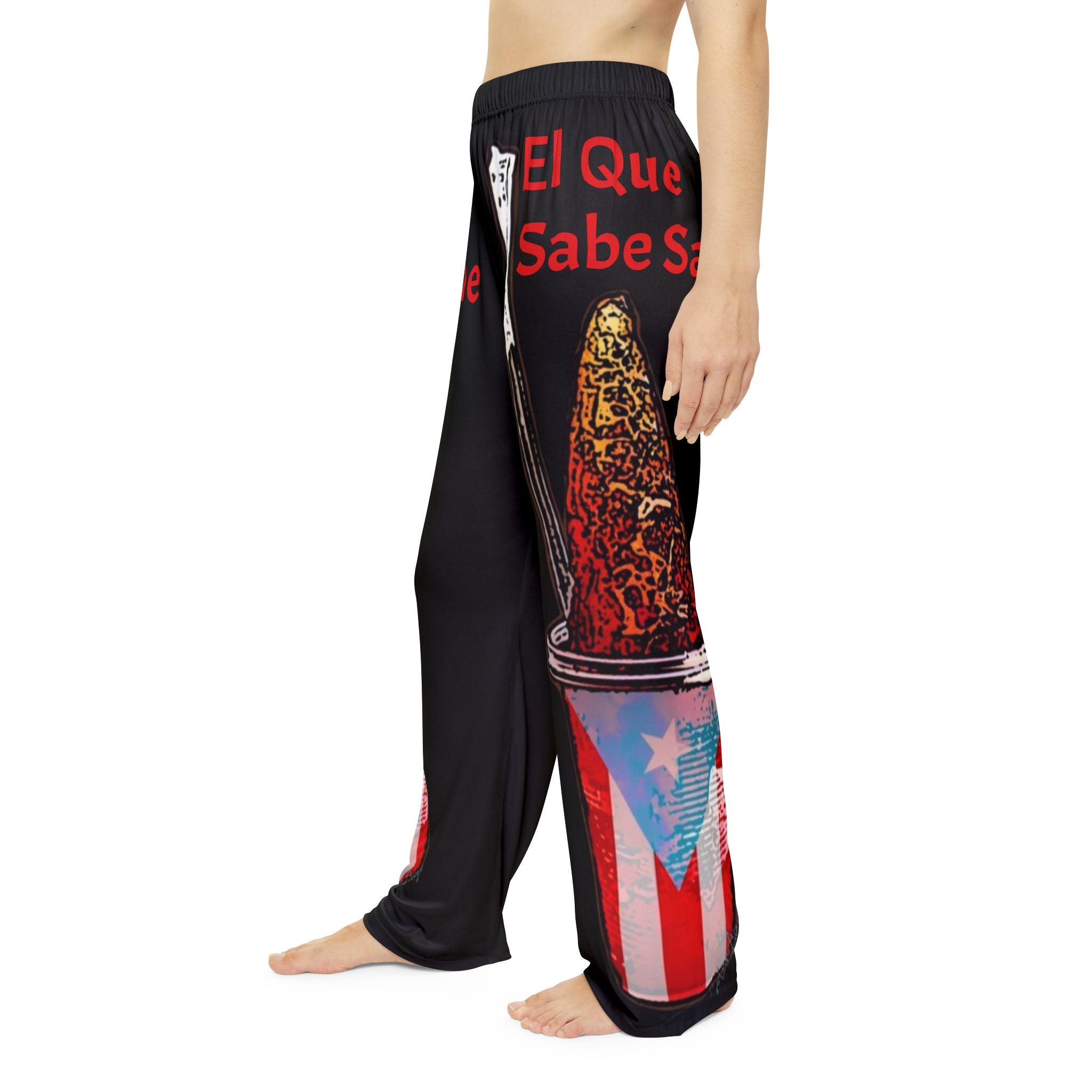 Women’s Pajama Pants – Puerto Rican Piragua Print with “El Que Sabe Sabe” Boricua Navidad Pajamas | Puerto Rican Christmas PJs