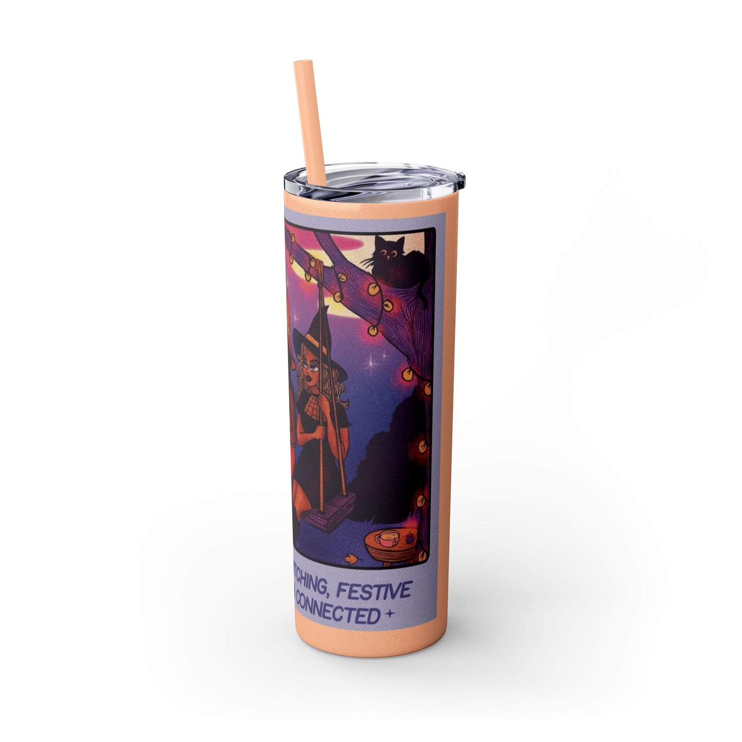 🎁 Spooky season gifts Enchanting Libra Skinny Tumbler with Straw | 20oz | Perfect for Halloween, Witchy Vibes, Astrology Lovers, Gift Idea, Custom Beverage Holder