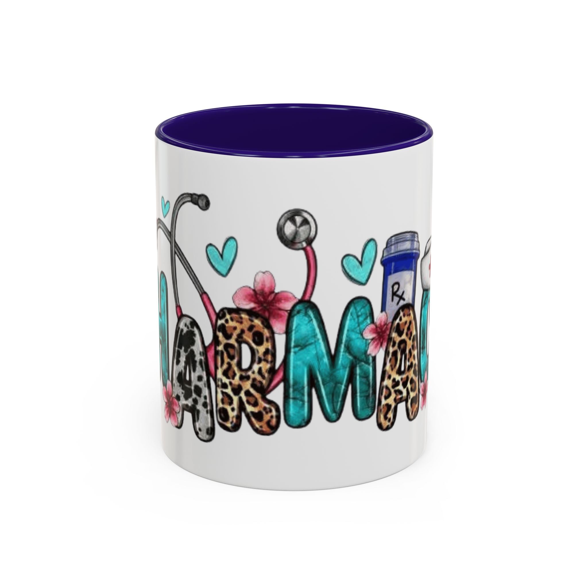 Pharmacy Nurse Coffee Mug — Cute Leopard & Teal Medical Design (11oz/15oz)Christmas mug for all healthcare heroes