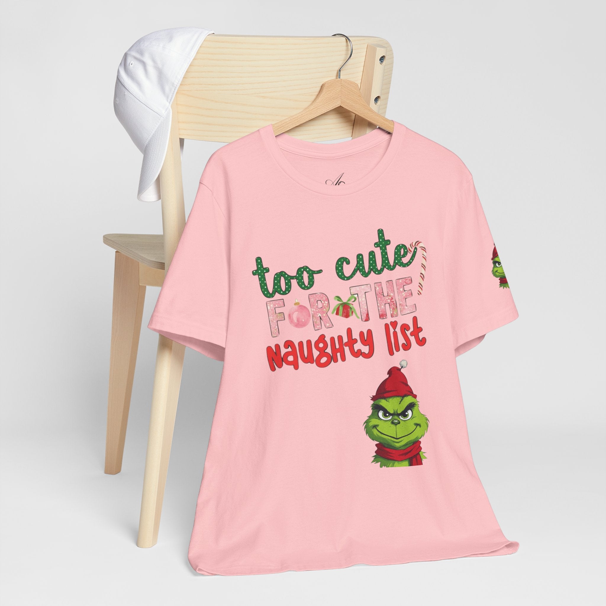 Christmas T-Shirts and Sweatshirts Collection Cute Grinch Holiday Tee 'Too Cute for the Naughty List' Unisex Jersey T-Shirt
