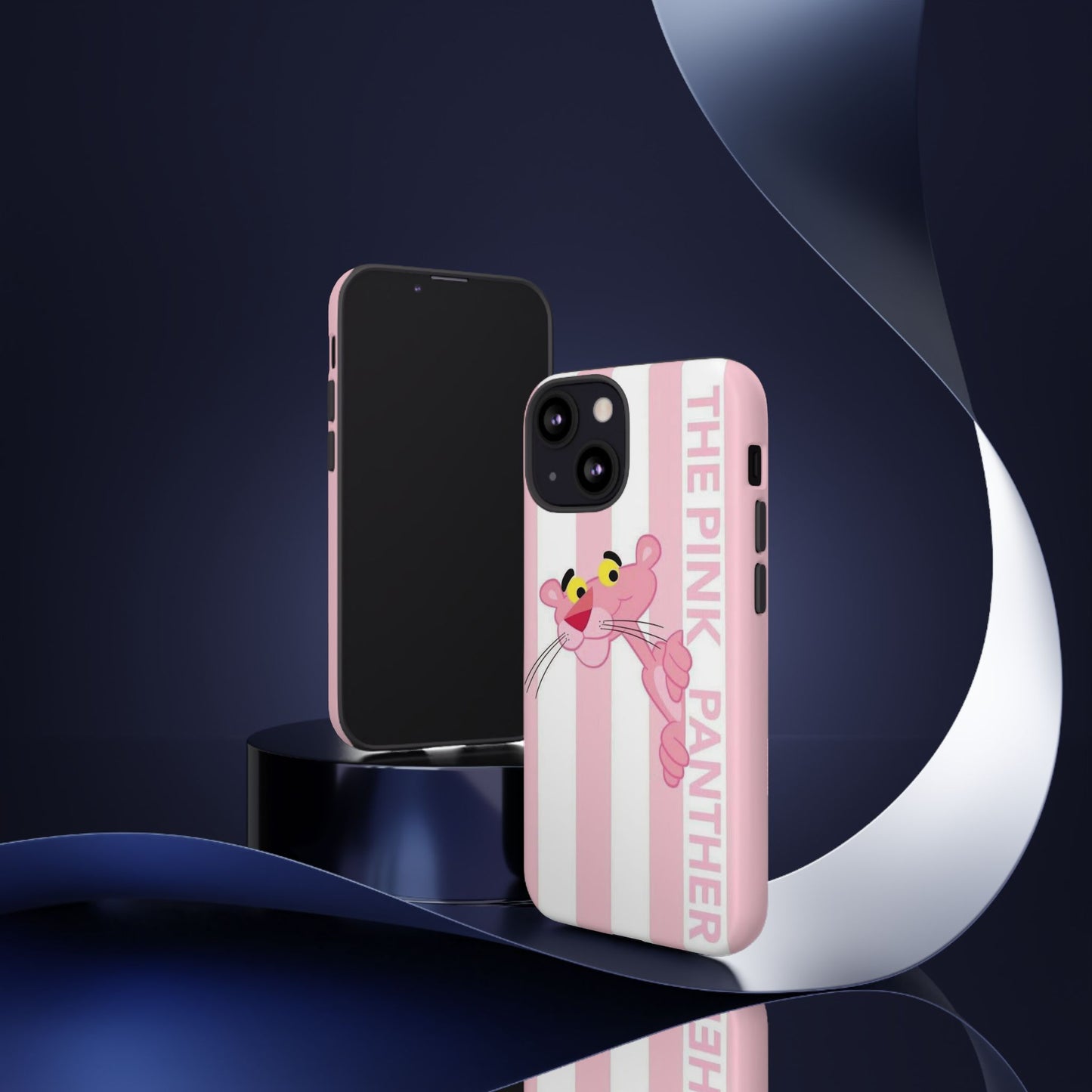 Pink Panther Tough Case Retro Striped Phone Case with "The Pink Panther" Design