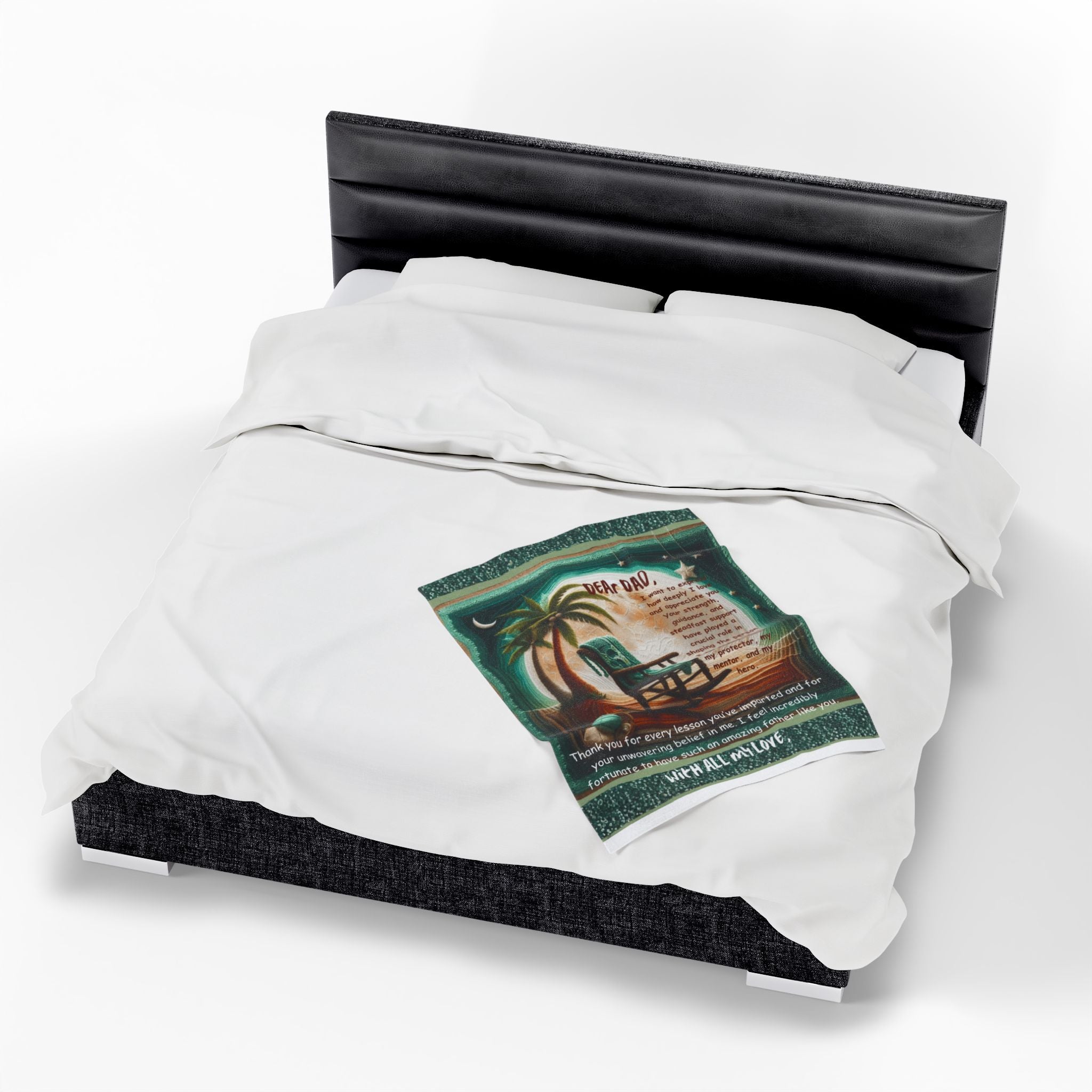 Dear Dad Velveteen Plush Blanket  Sentimental Father’s Day Gift with Rocking Chair Poem