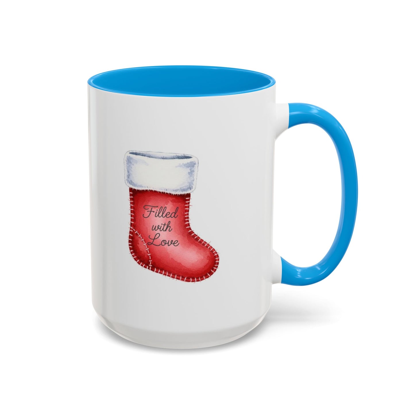 Holiday Mugs Christmas Gift Ideas Hot Cocoa & Coffee Cup Designs Filled with Love - Colorful 11oz & 15oz