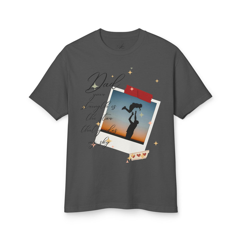 Dad & Daughter Sunset Photo Tee — "Dad, you're stronger than the storm"