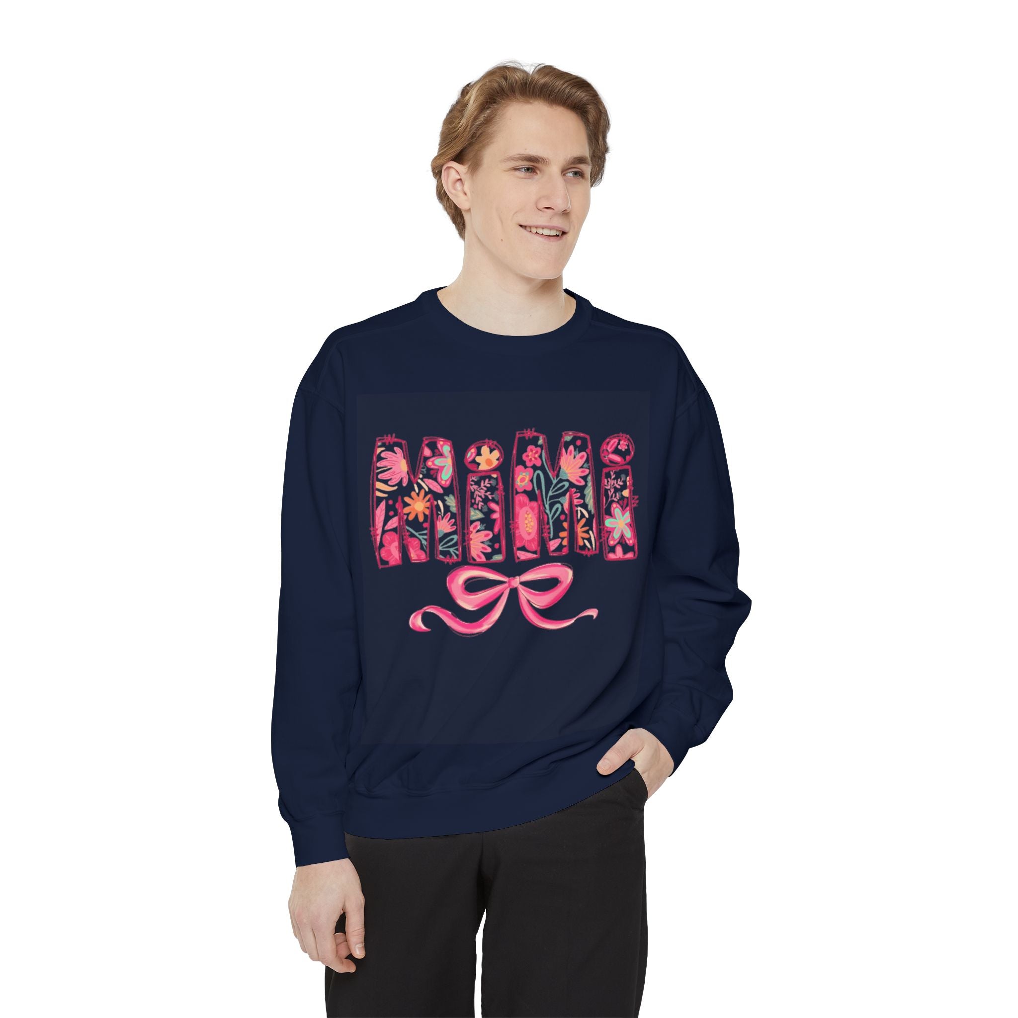 Mama Floral Sweatshirt  Pink Floral 'MAMA' Design with Bow