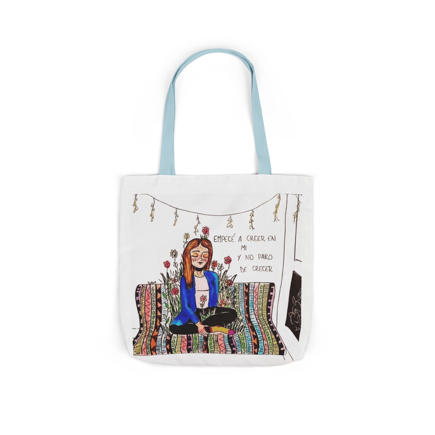 Lleva inspiración contigo a donde vayas Bohemian Style Canvas Tote Bag, Inspirational Art, Ideal for Gifts, Eco-Friendly Shopping, Beach Days, Travel Adventures