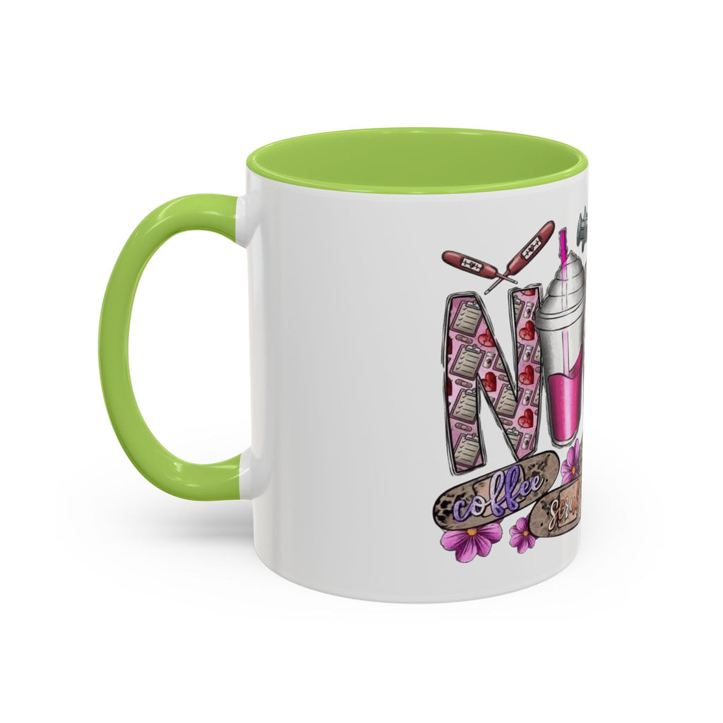 Nurse Love Coffee Mug  Cute Floral Medical Stethoscope & Syringe Design (11/15oz) Medical Christmas Mug