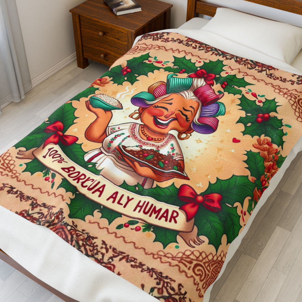 Loving blanket made just for GrandmaVelveteen Plush Blanket  100% Boricua Holiday Kitchen Mama Design